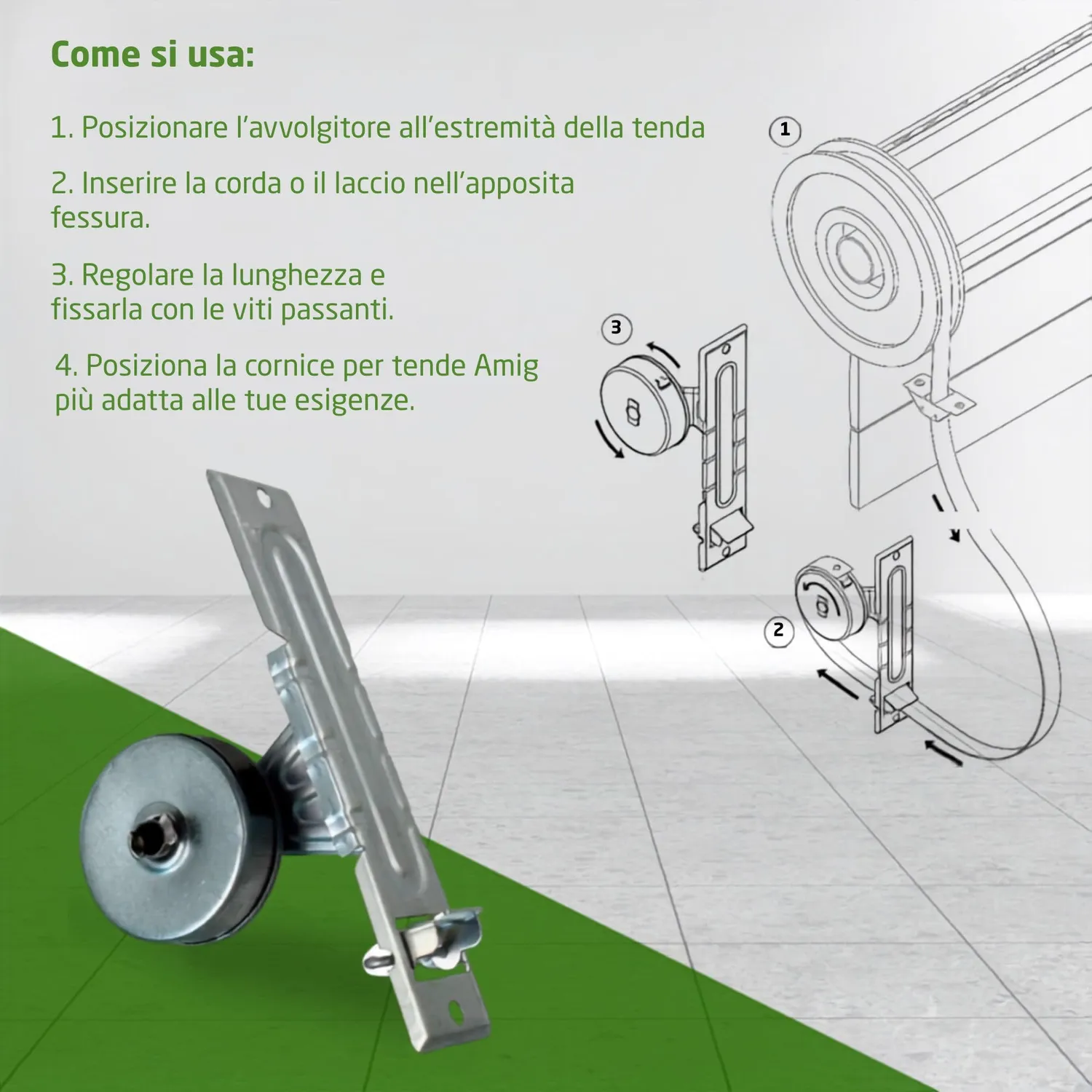 Amig avvolgitore tapparella incasso 22 mm acciaio