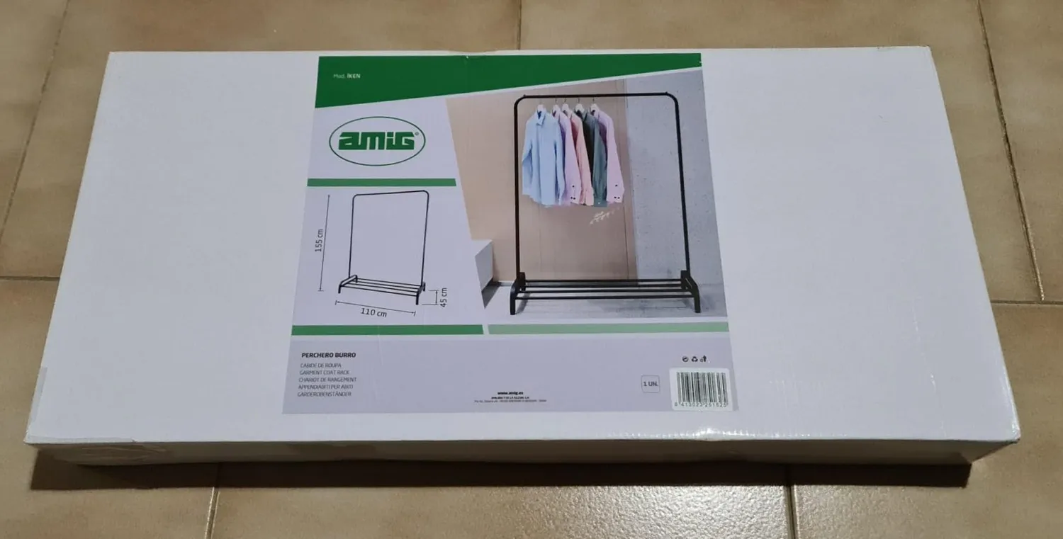 Amig Iken Stender Appendiabiti Metallo Nero 110x45x155 cm