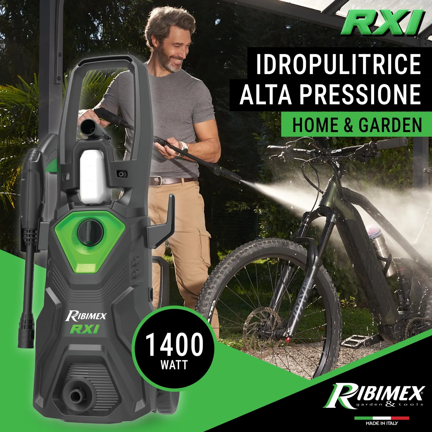 Ribimex RX1 idropulitrice 110 bar 1400W pistola 140 bar