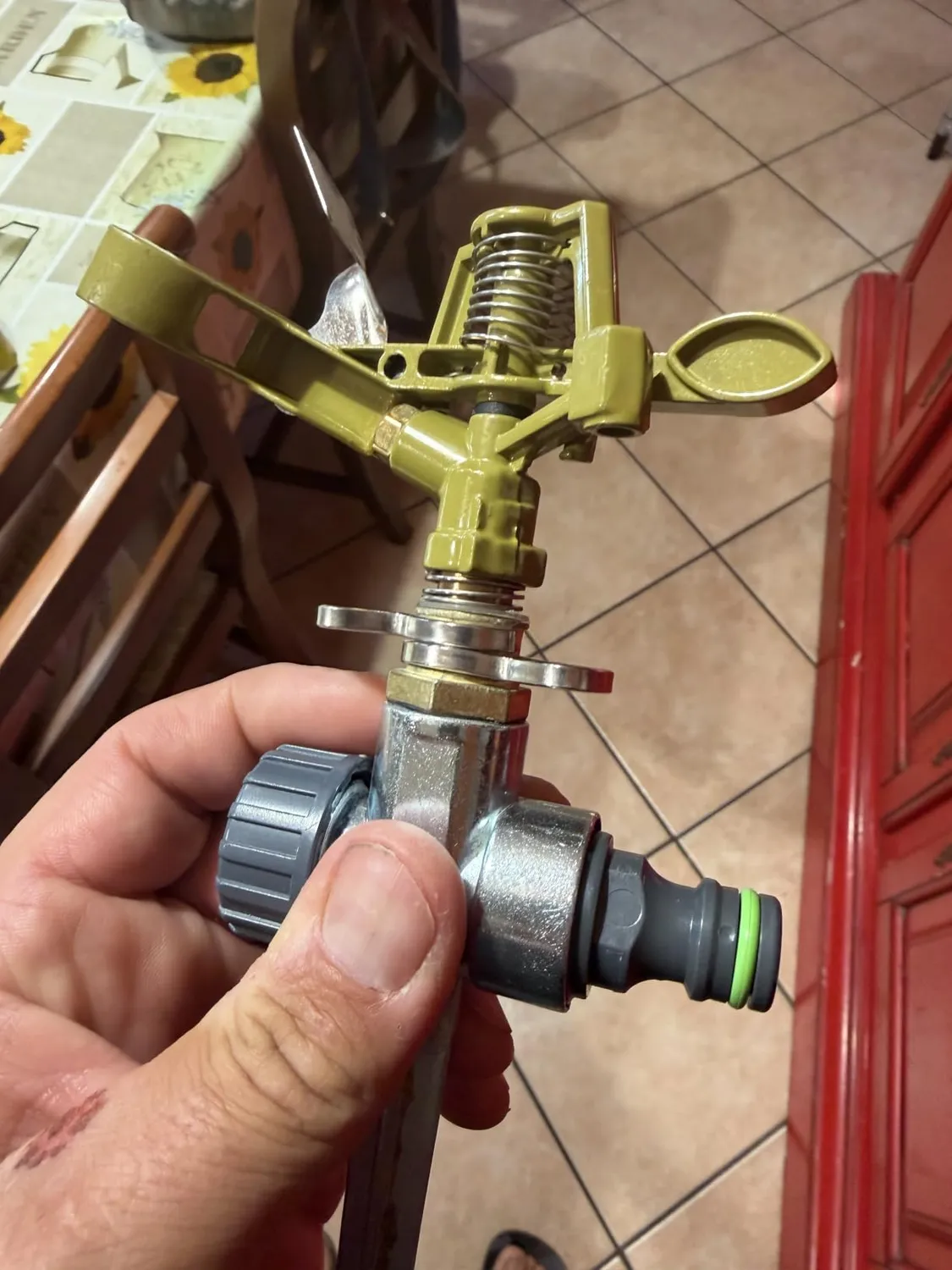 Ribimex Irrigatore a Battente su Picchetto in Metallo 360°