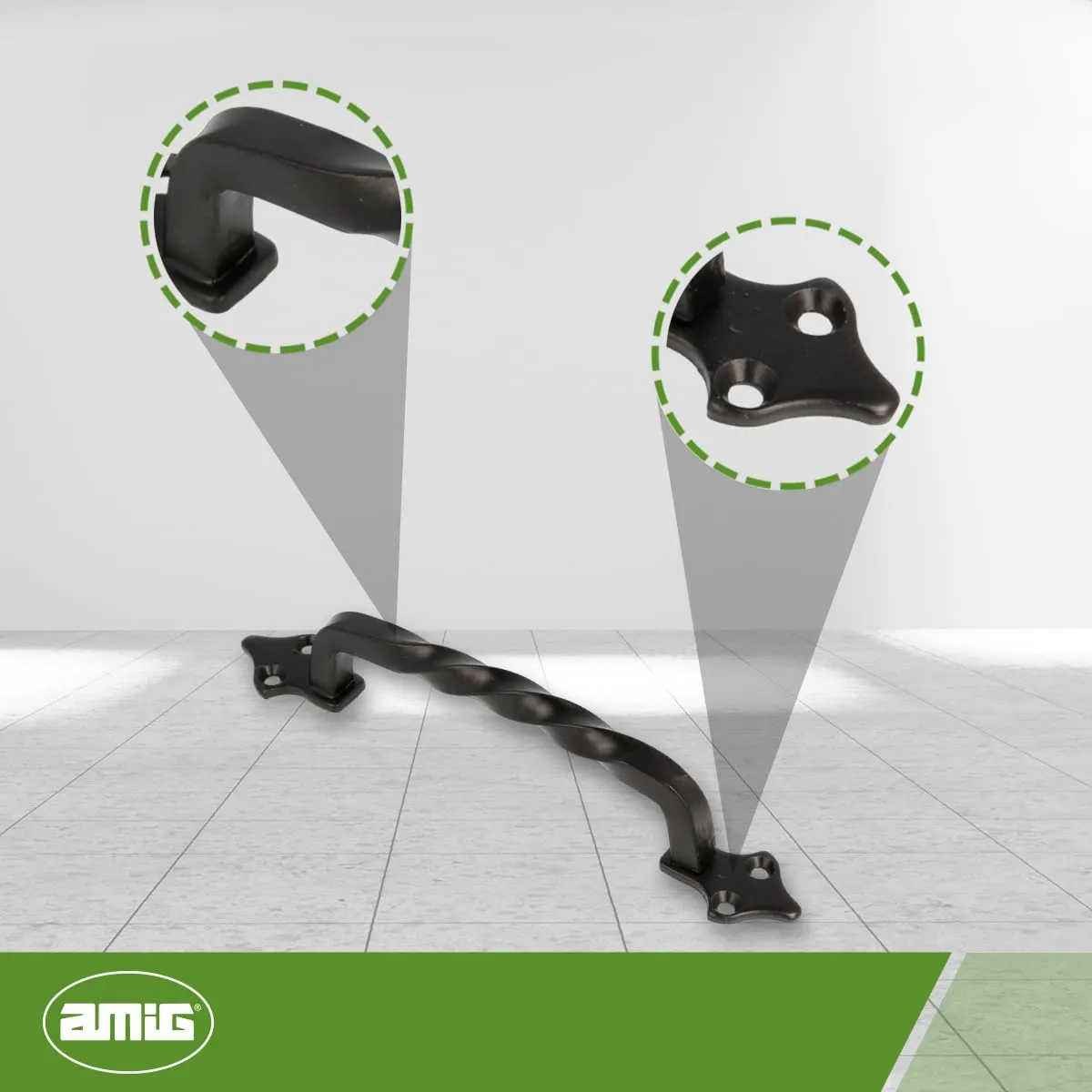 Amig 1002 Maniglia Mobili 130 mm Nera Acciaio