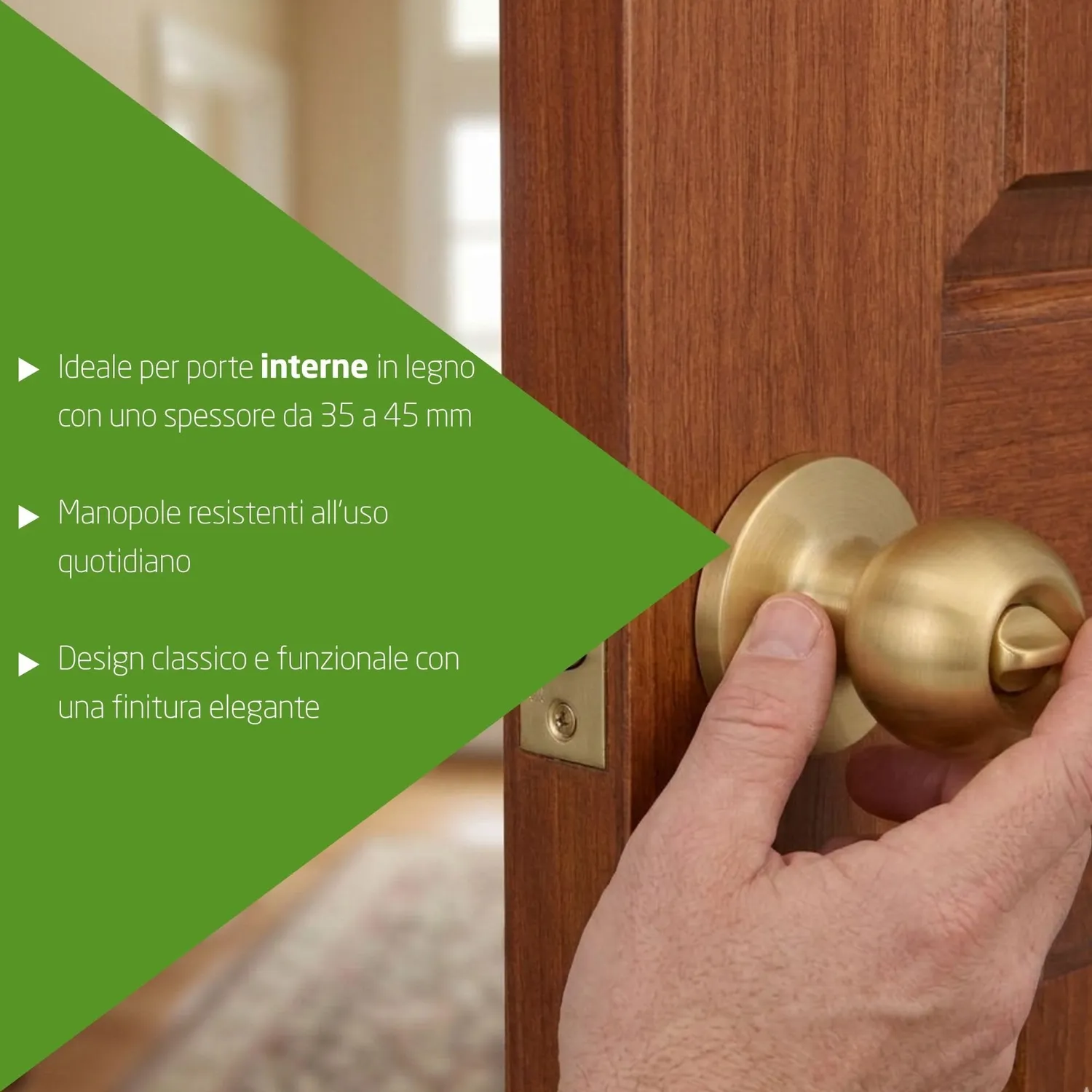 Amig Pomolo 60/70 mm dorato opaco per porta interna privacy
