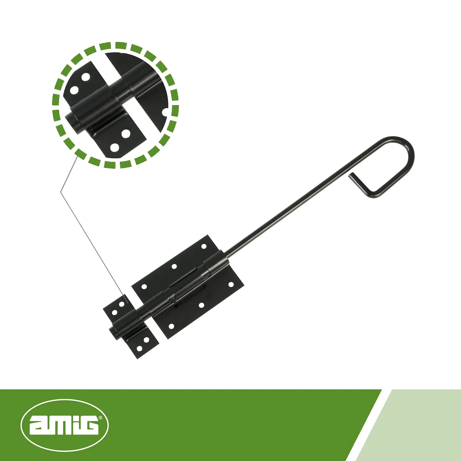 Amig 421 perno per porte nero 350 mm acciaio