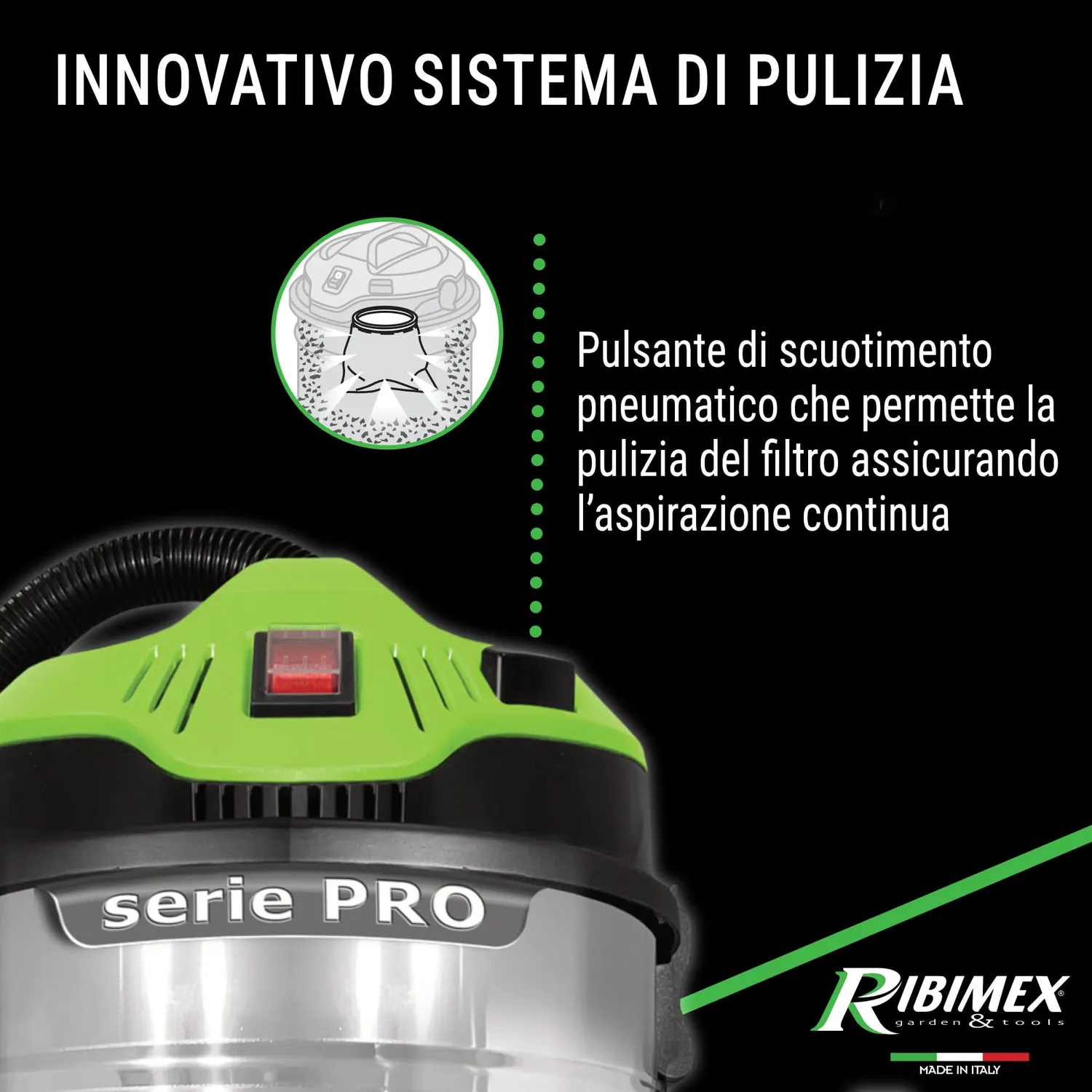 Ribimex Cenetop PRO aspiracenere elettrico 30 L 1200W HEPA