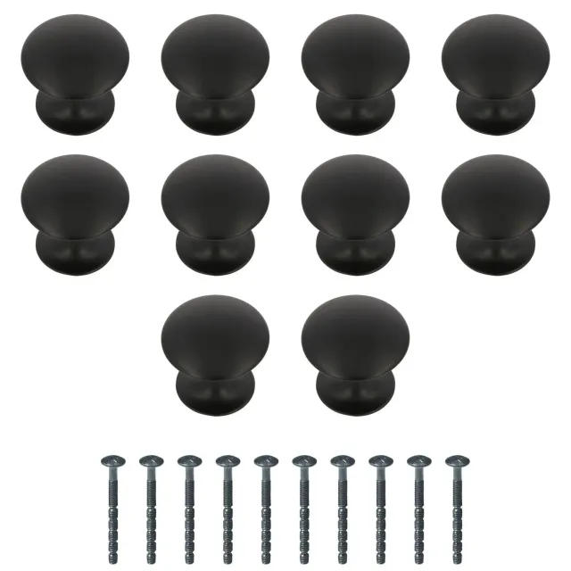 Amig 805 Pomelli Mobili Nero Opaco Ø24 mm 10 Pezzi Zamak