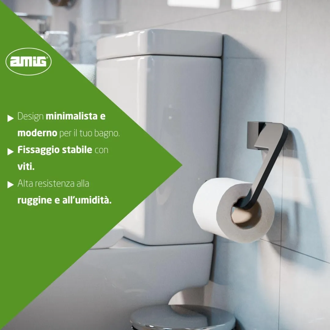 Amig Oma-5 portarotolo nero opaco senza coperchio