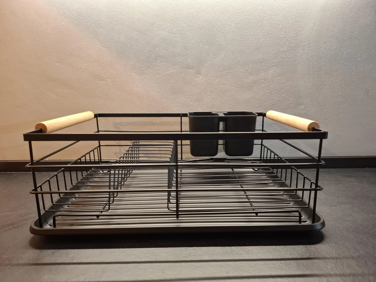 Amig Graz II scolapiatti nero acciaio 42x31,5x15 cm