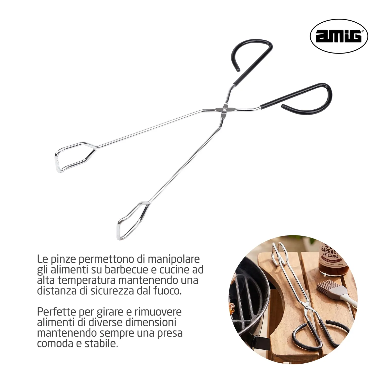 Amig AM33 pinze barbecue 34,5 cm acciaio inox