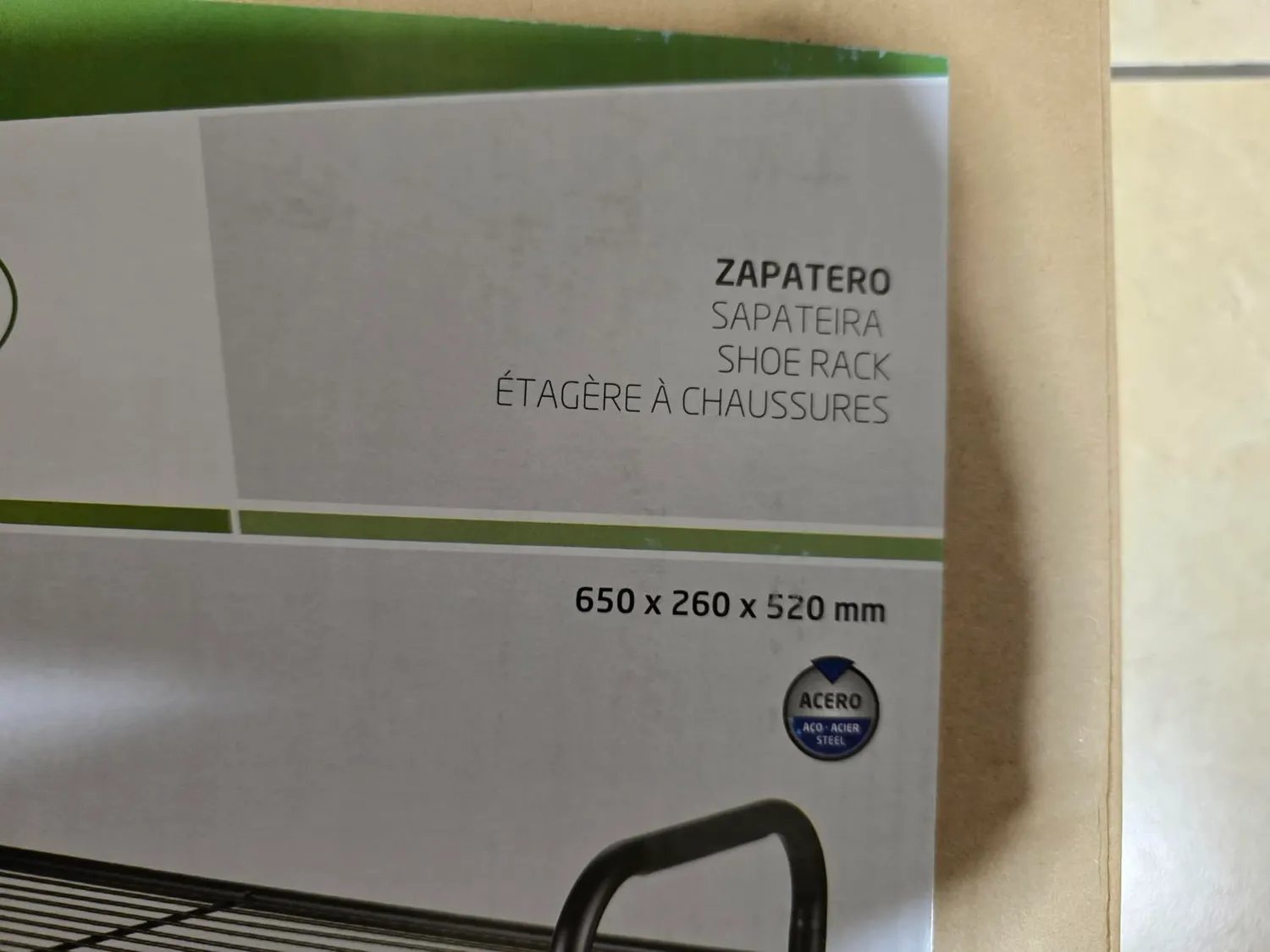 Amig scarpiera metallo 3 ripiani 9 paia 65x25 cm nera