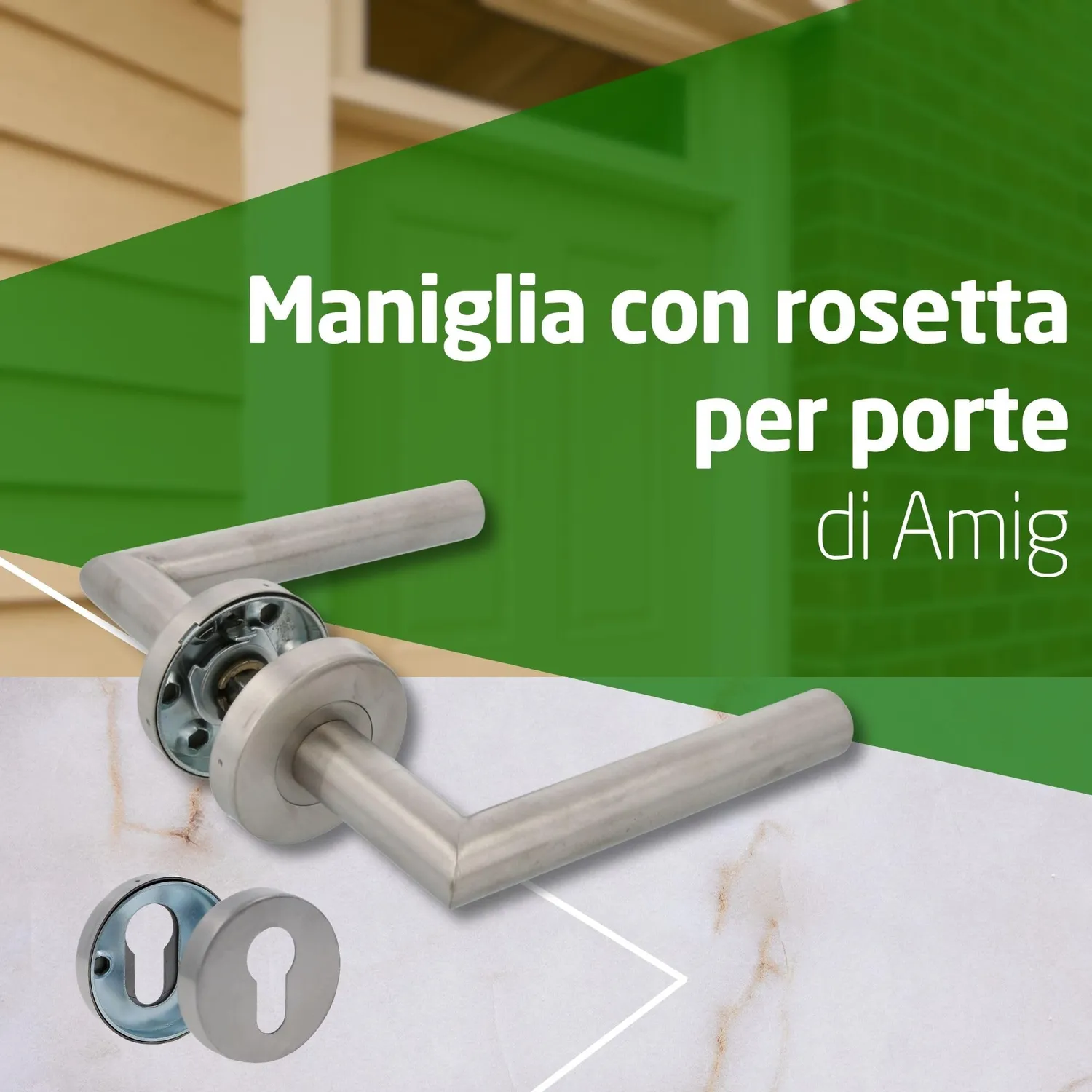 Amig 7RBX Maniglie con Rosetta 135 mm Argento Opaco