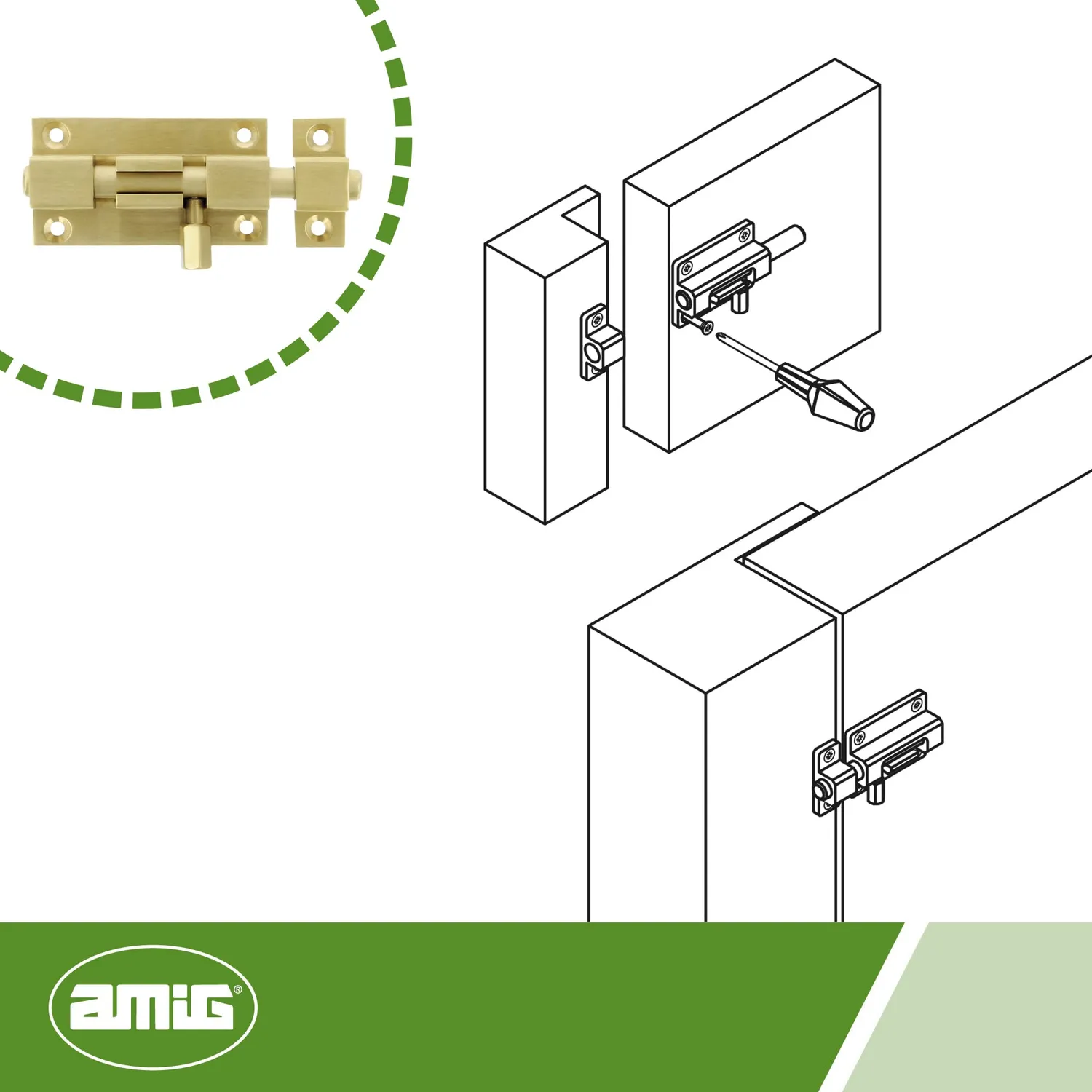 Amig 700 chiavistello ottone 40x37 mm compatto