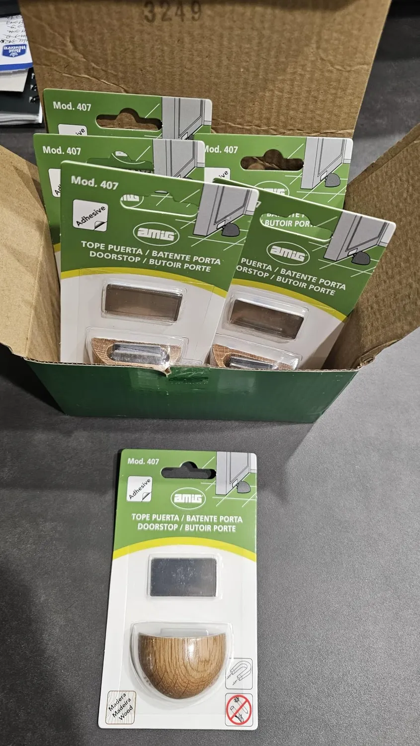 Amig fermaporta magnetico rovere 48x25 mm 6 pezzi