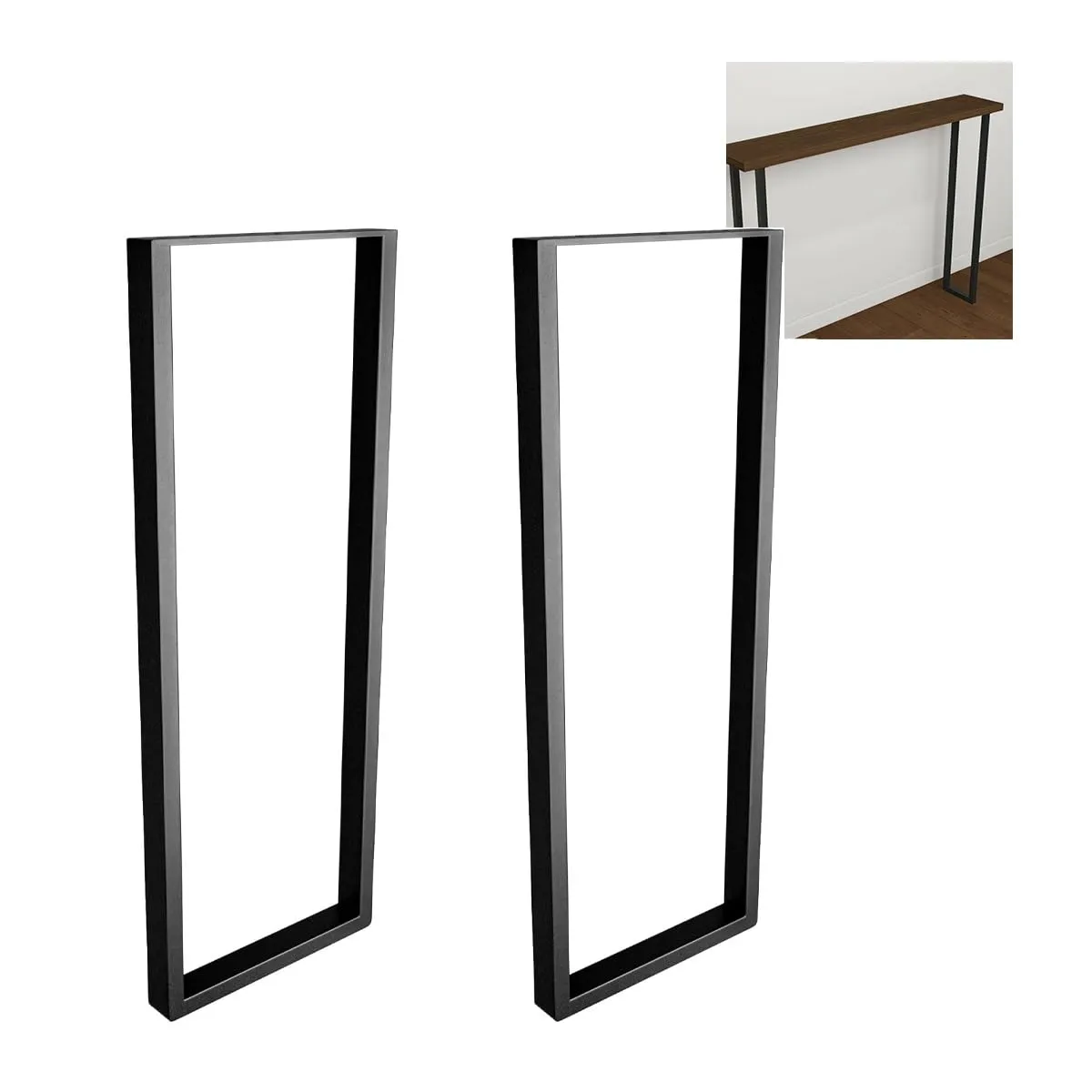 Amig 2400 gambe tavolo acciaio set 2 nere 71x78 cm