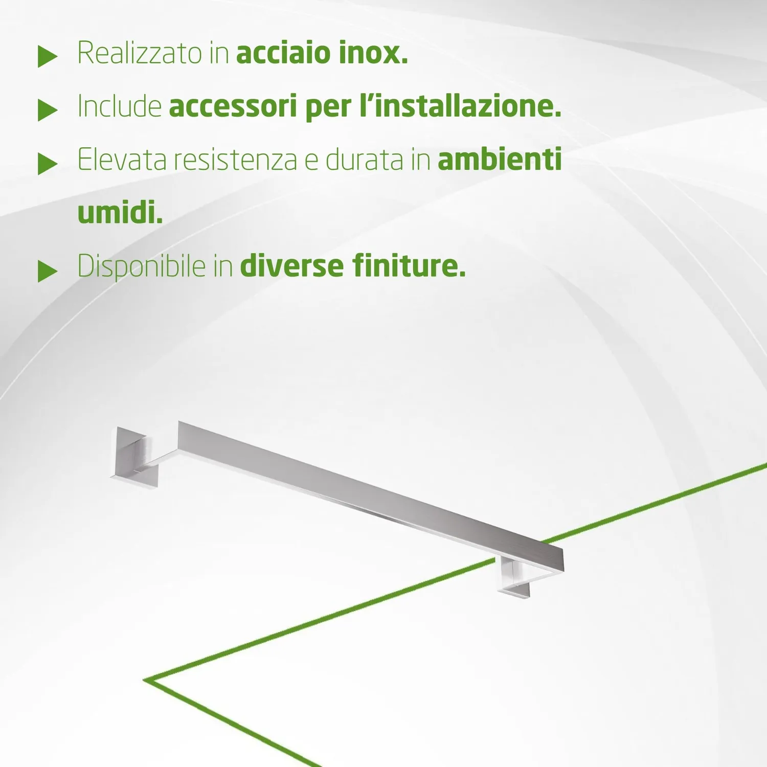 Amig Isla-1 portasciugamani argento opaco 600 mm inox