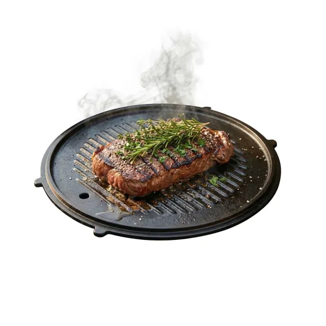 Amig AM37 piastra ghisa rotonda 31 cm scanalata barbecue
