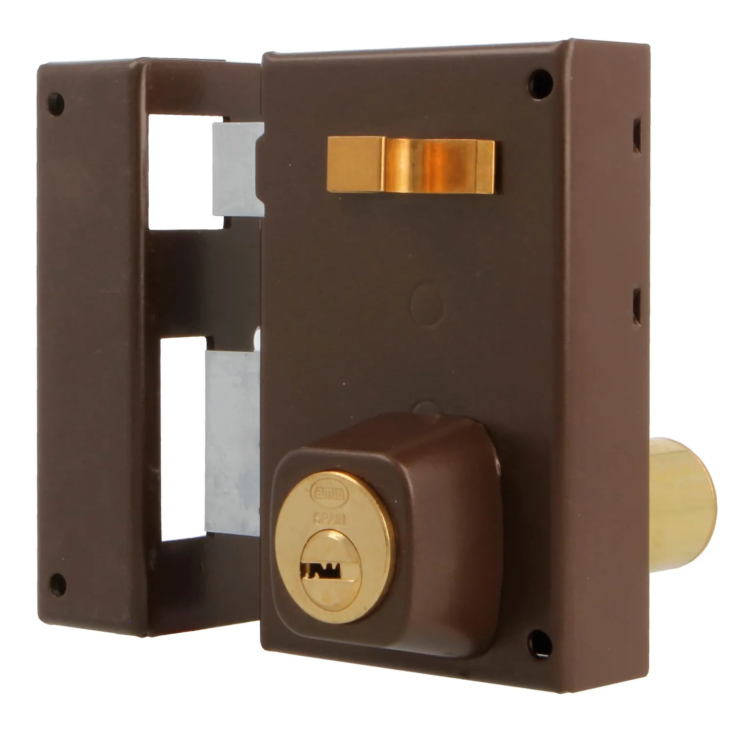 Amig 75 Serratura Sovrapposizione Sinistra Marrone 72x112 mm