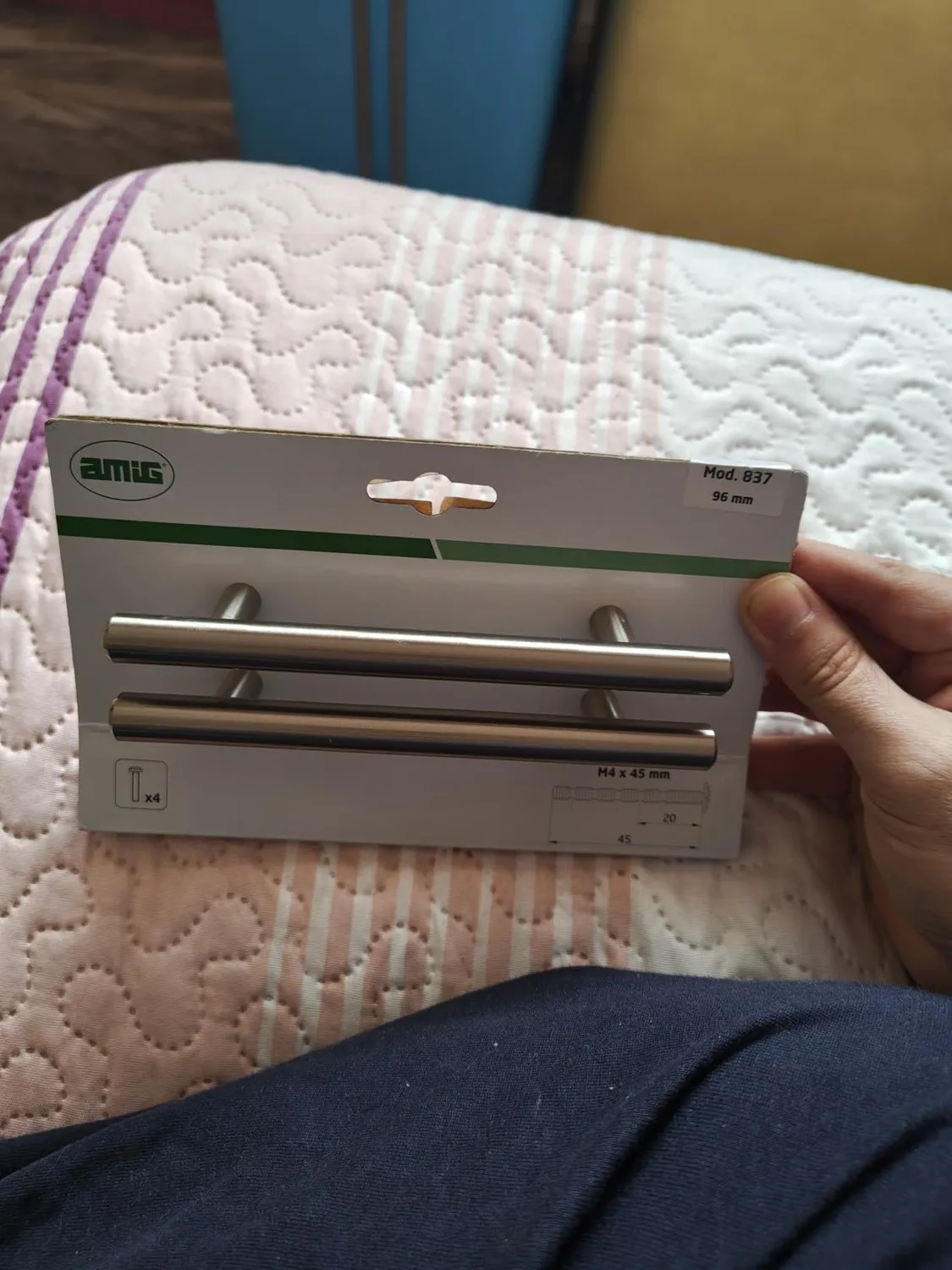 Amig 837 Maniglie per Mobili 96 mm Nichel 2 pz Acciaio