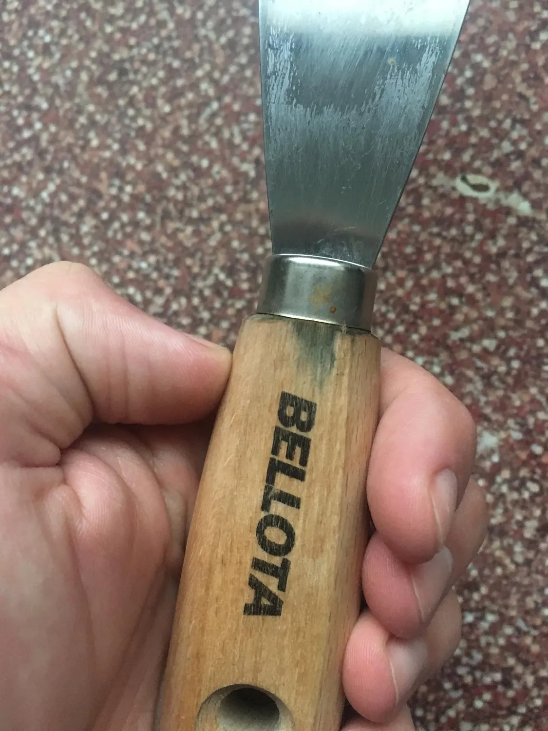 Bellota spatola 50 mm acciaio manico legno stuccatura