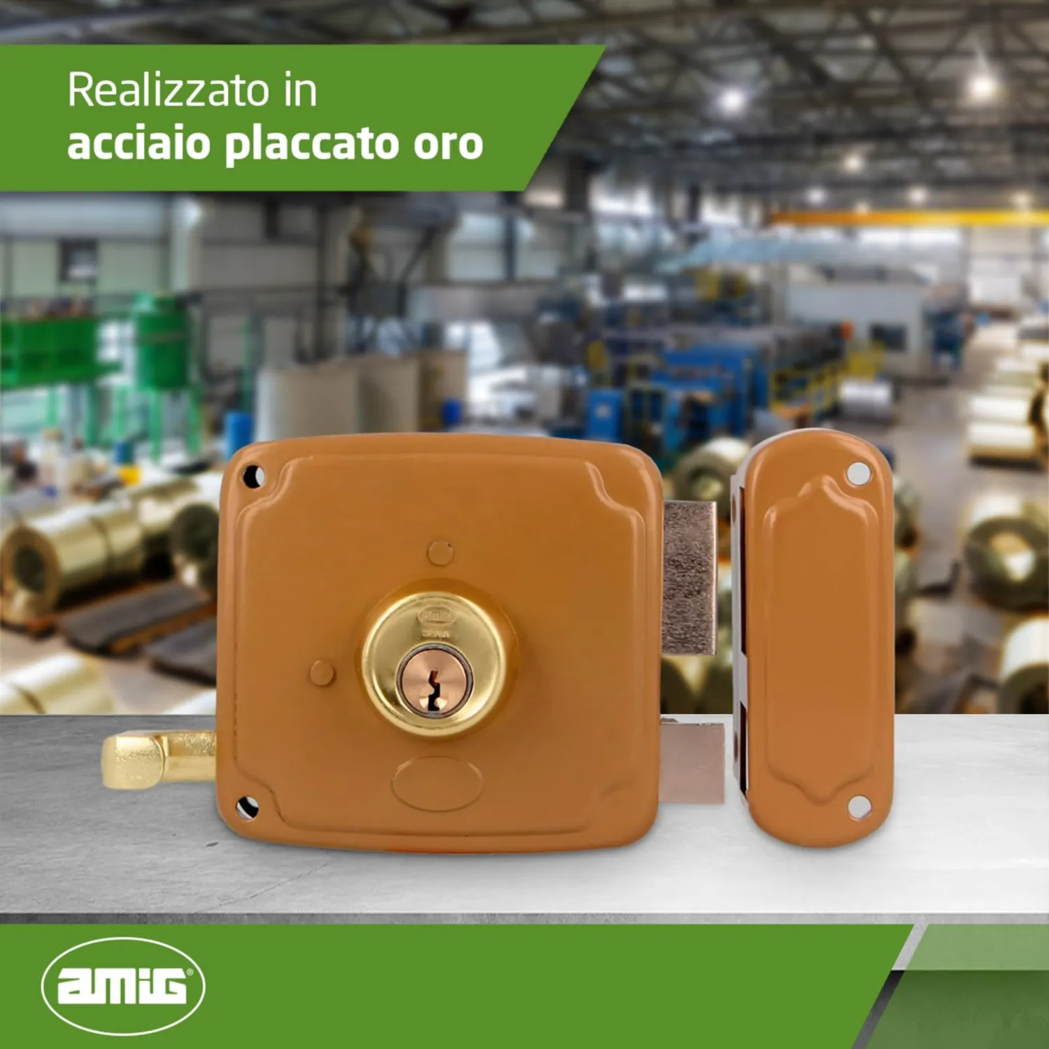 Amig 72U-100 serratura da applicare destra 3 chiavi acciaio