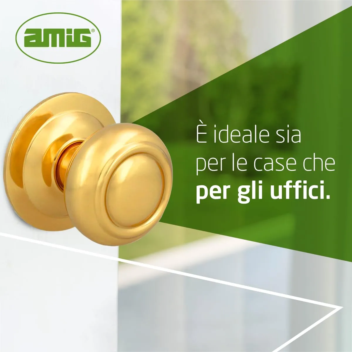 Amig 53 Pomello Porta Ottone Dorato Ø70 mm Esterno