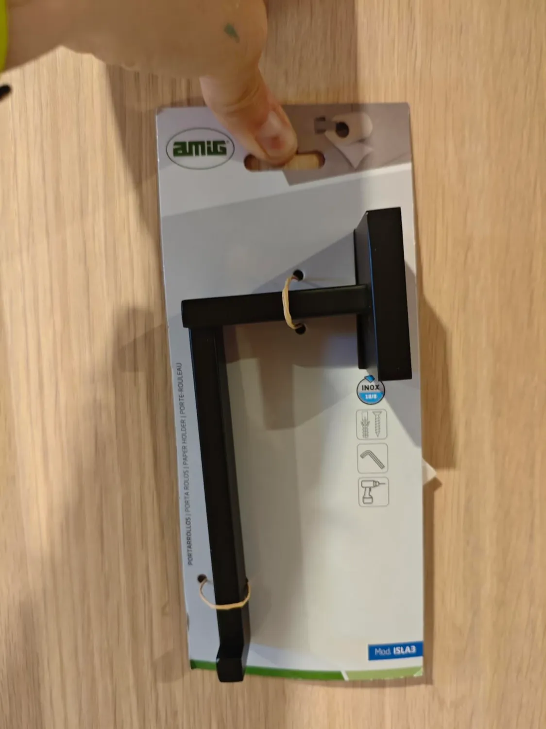 Amig Isla-3 Portarotolo Carta Igienica Argento Opaco