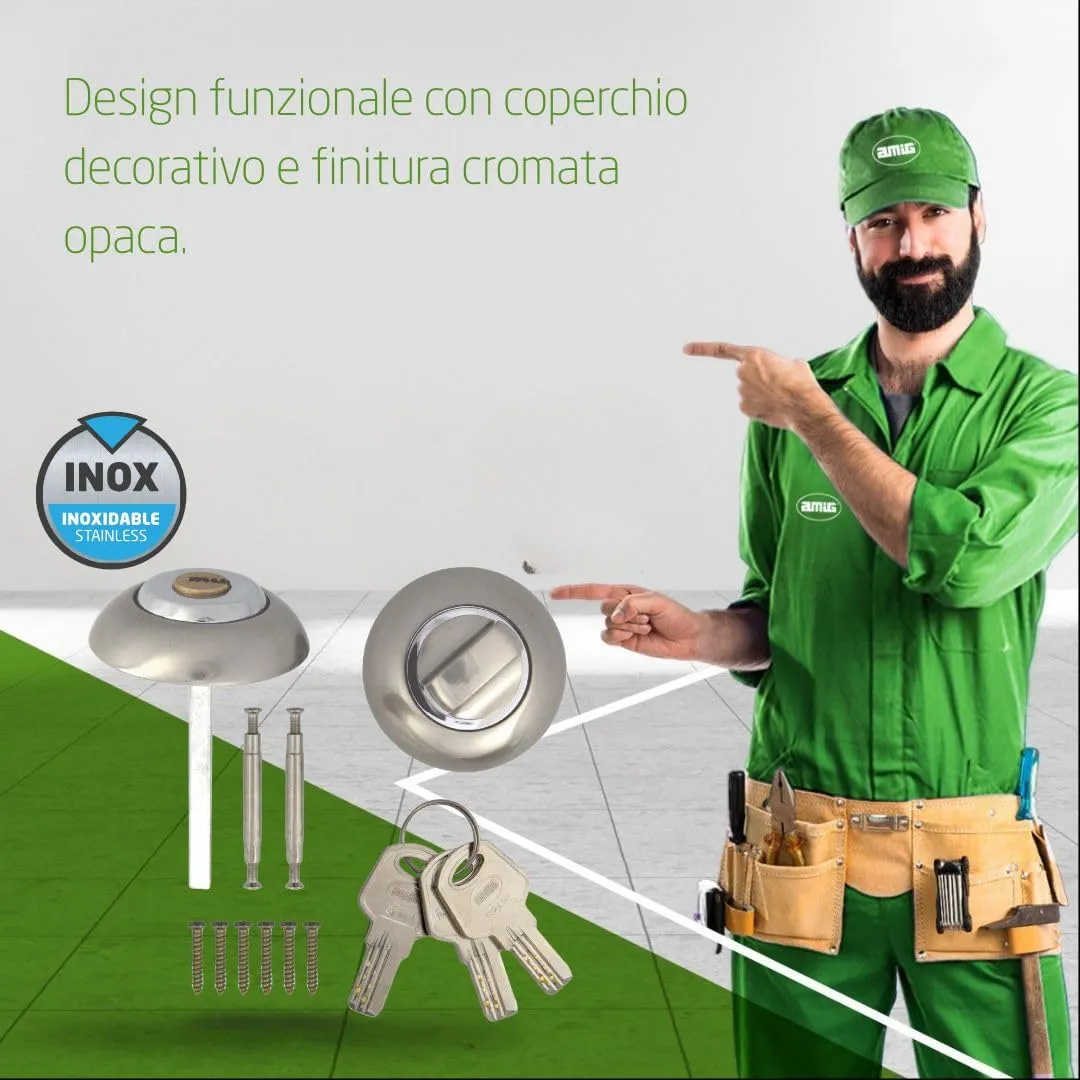 Amig 50R-KD pomolo con chiave 35-45 mm cromo opaco