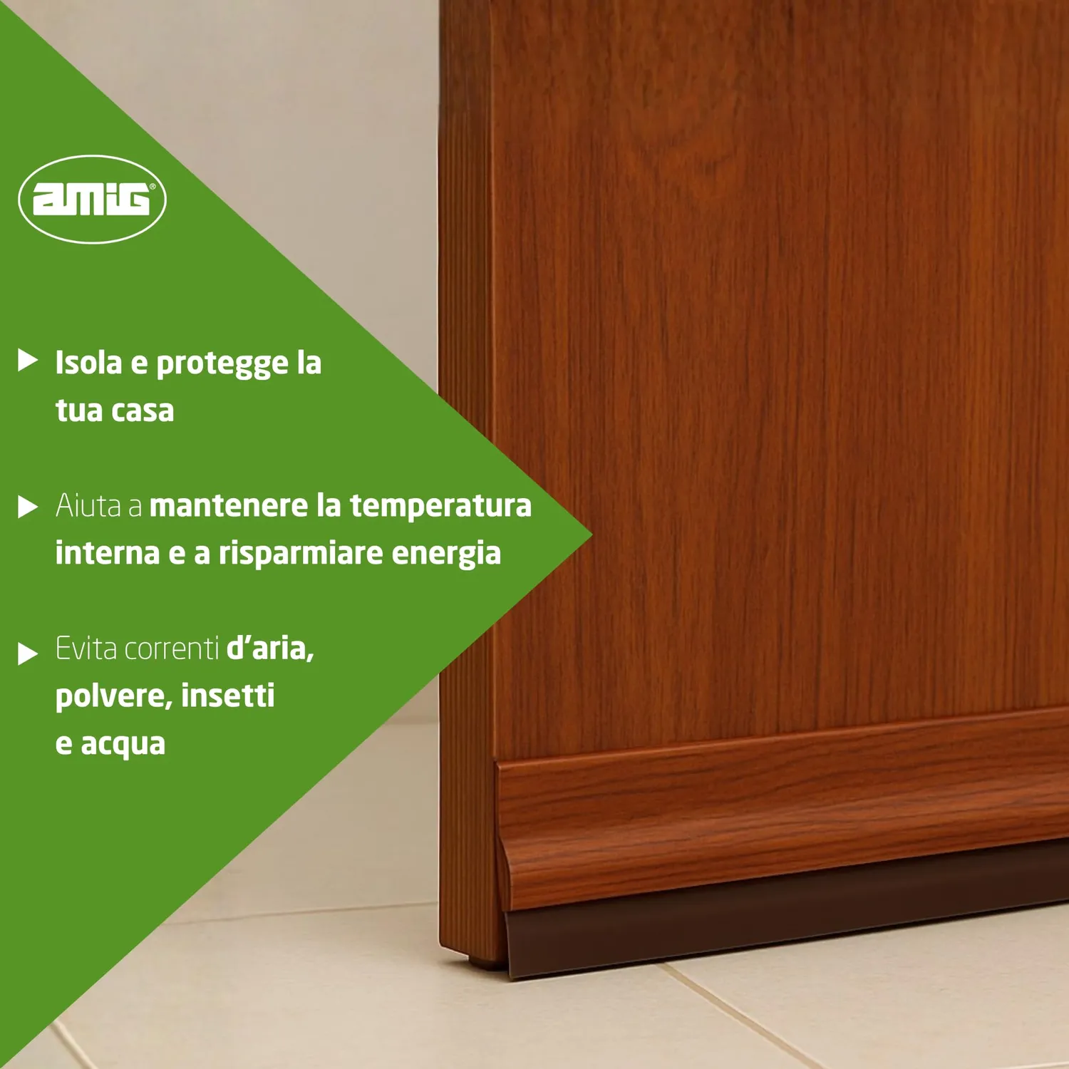 Amig paraspifferi adesivo porta 1 m quercia PVC