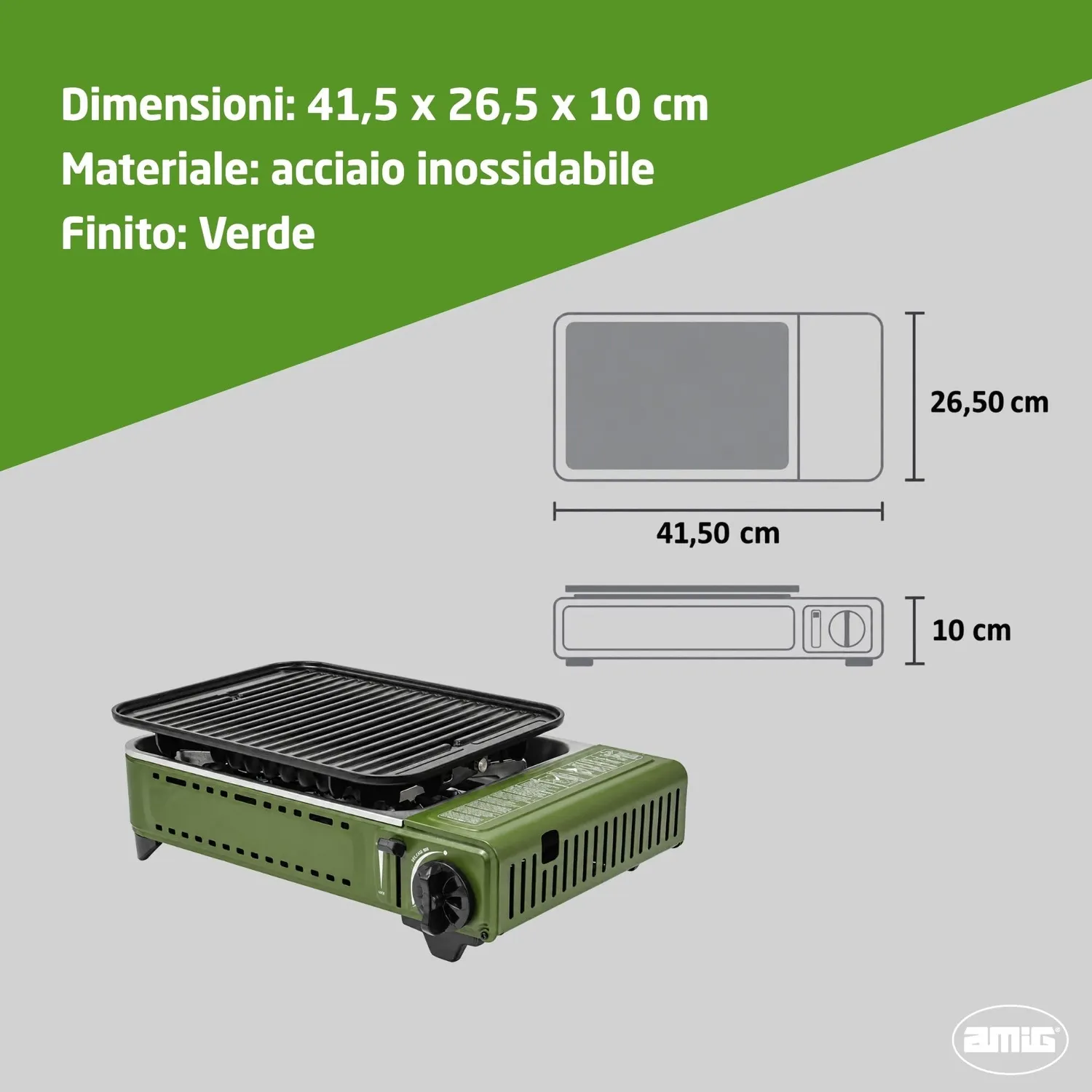 Amig BBQK01 cucina gas campeggio grill 1,8 kW piastra