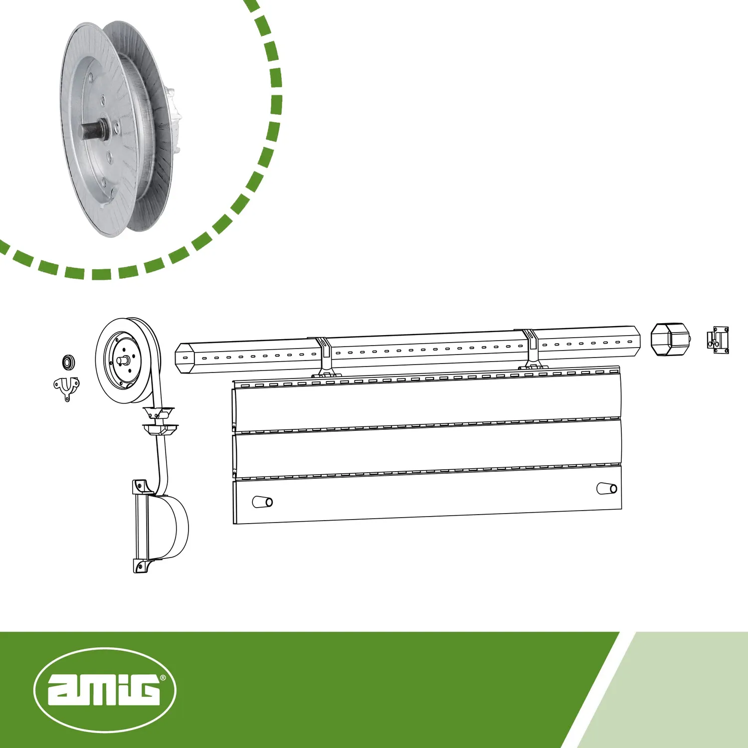 Amig Puleggia Tapparella Acciaio 180 mm Nastro 22 mm