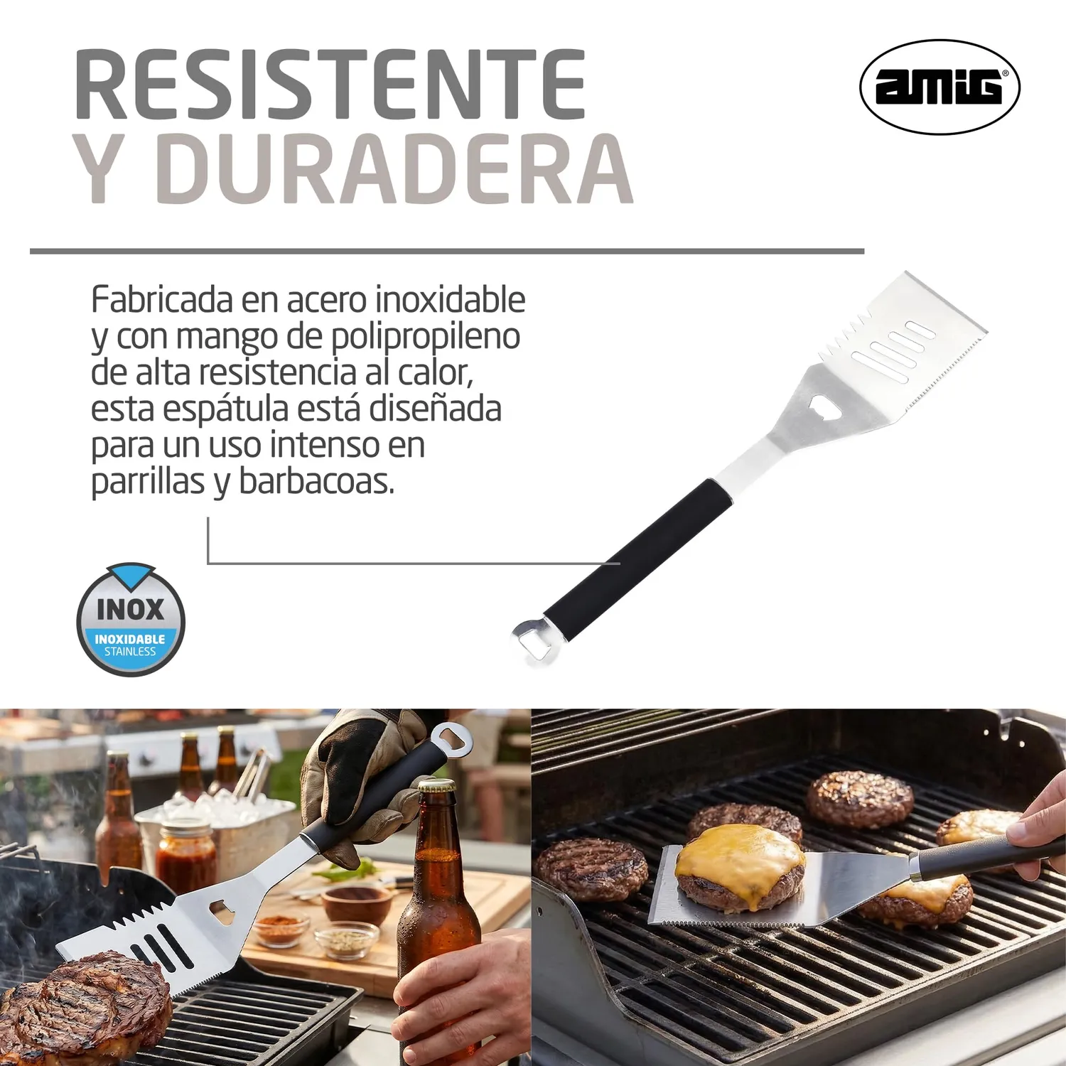 Amig AM32 spatola barbecue 41 cm acciaio inox grill