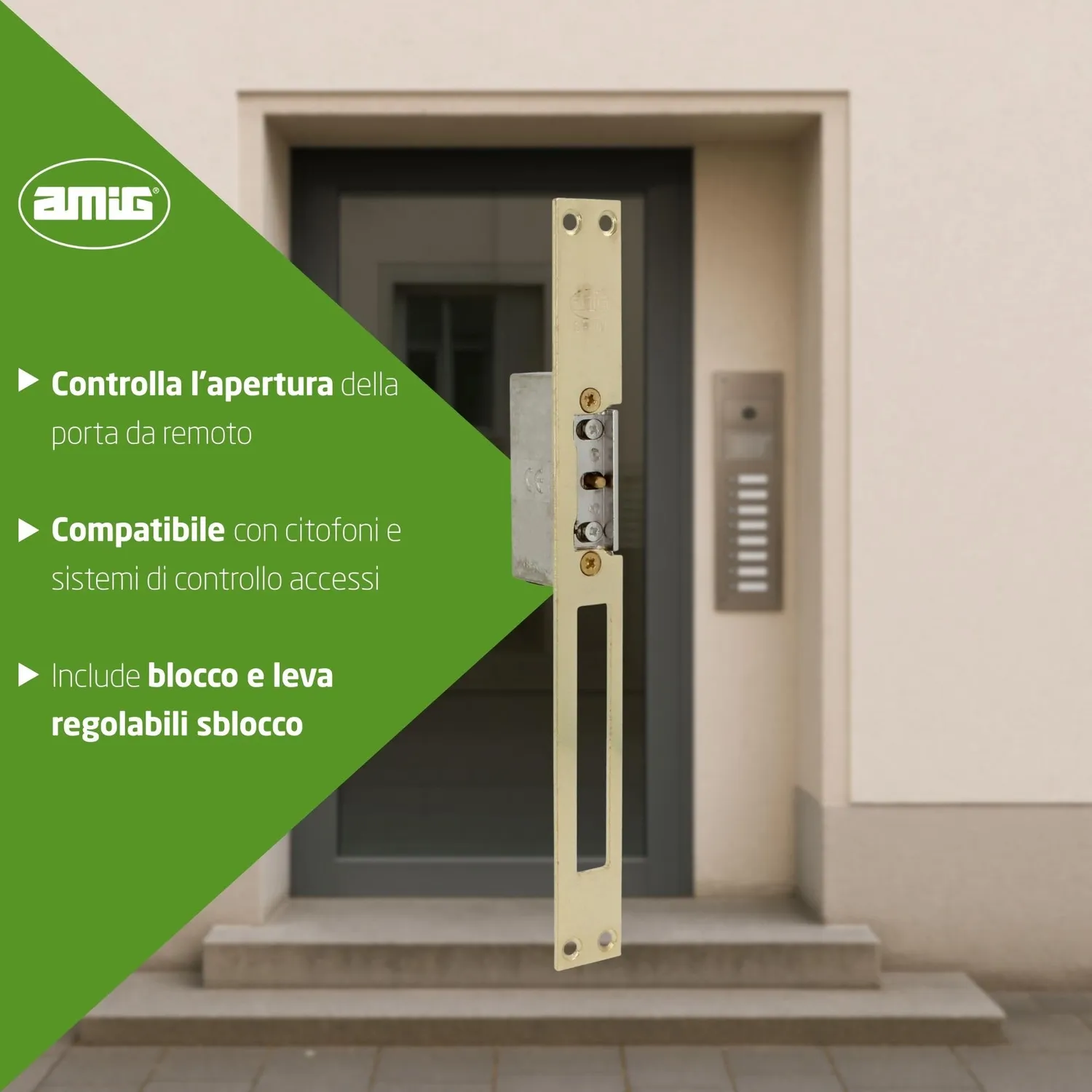 Amig Mod.20 incontro elettrico incasso dorato 8-12V