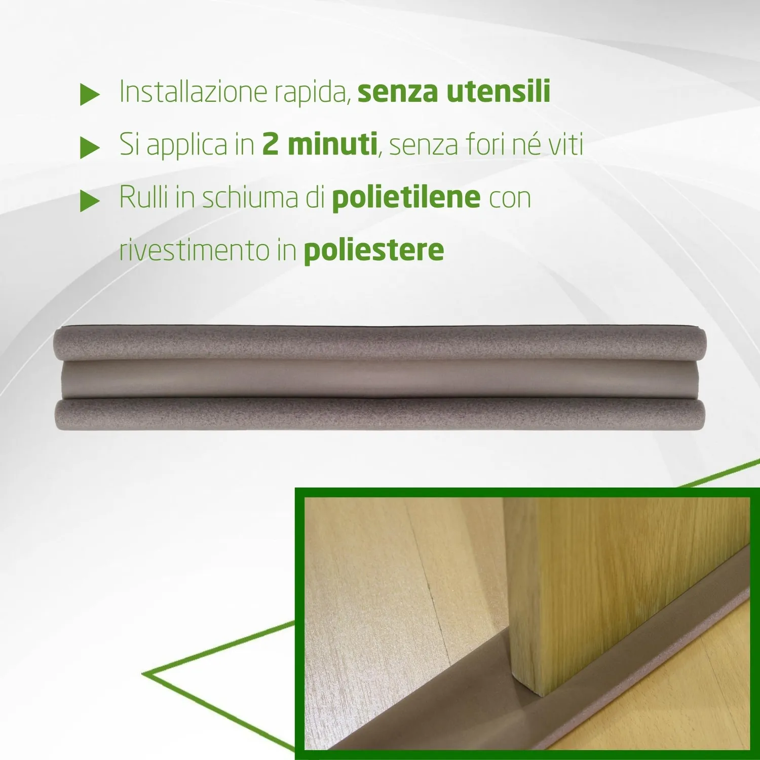 Amig Paraspifferi Porta Doppio Rullo Grigio Sottoporta 35mm