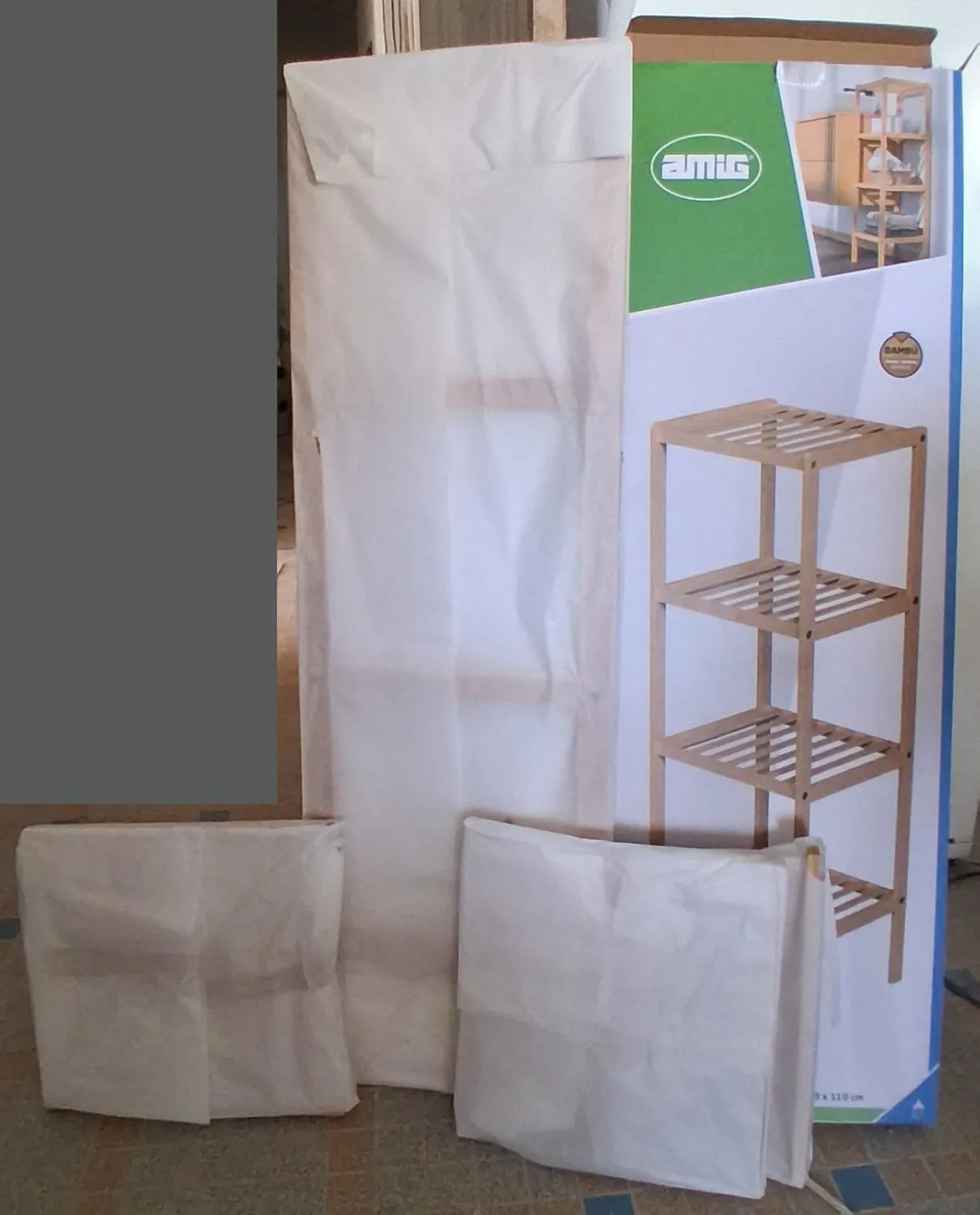 Amig Boo scarpiera bambù 2 ripiani 70x27x40 cm listelli