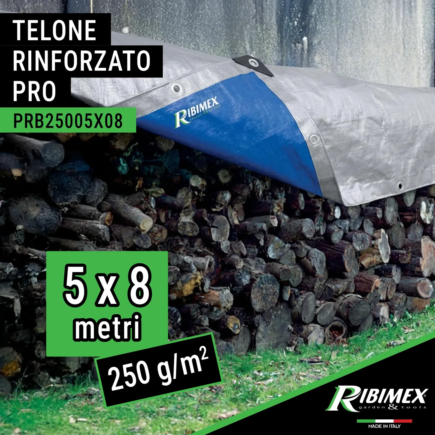 Ribimex PRO 5x8 m Telone Impermeabile 250 g/m²