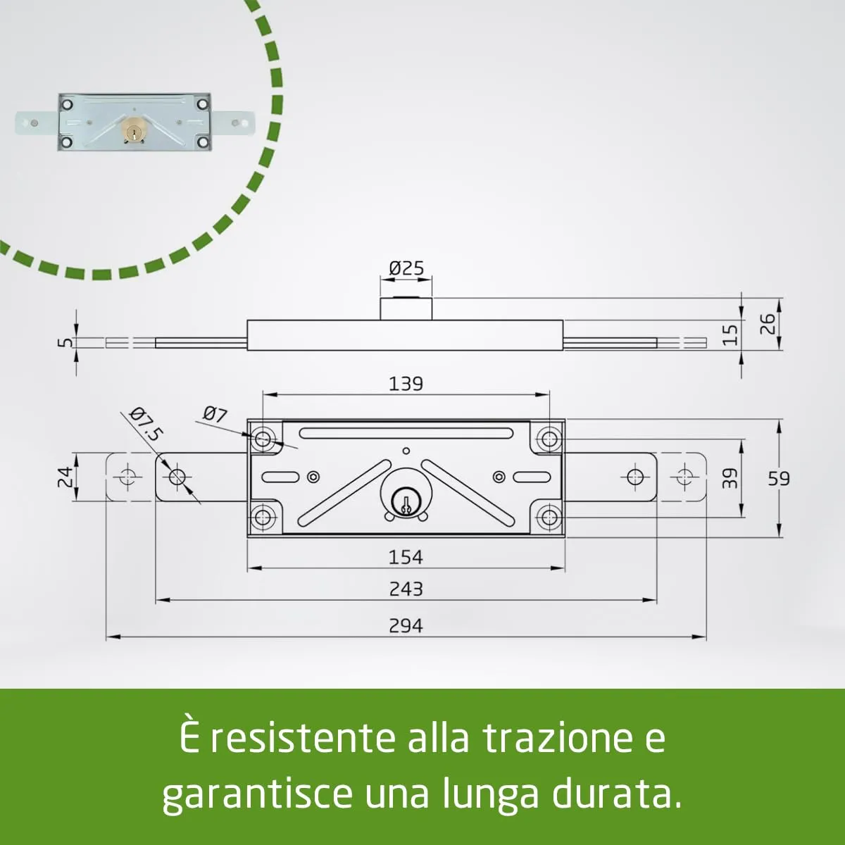 Amig serratura serranda garage 15 mm chiave a pettine 3 chiavi