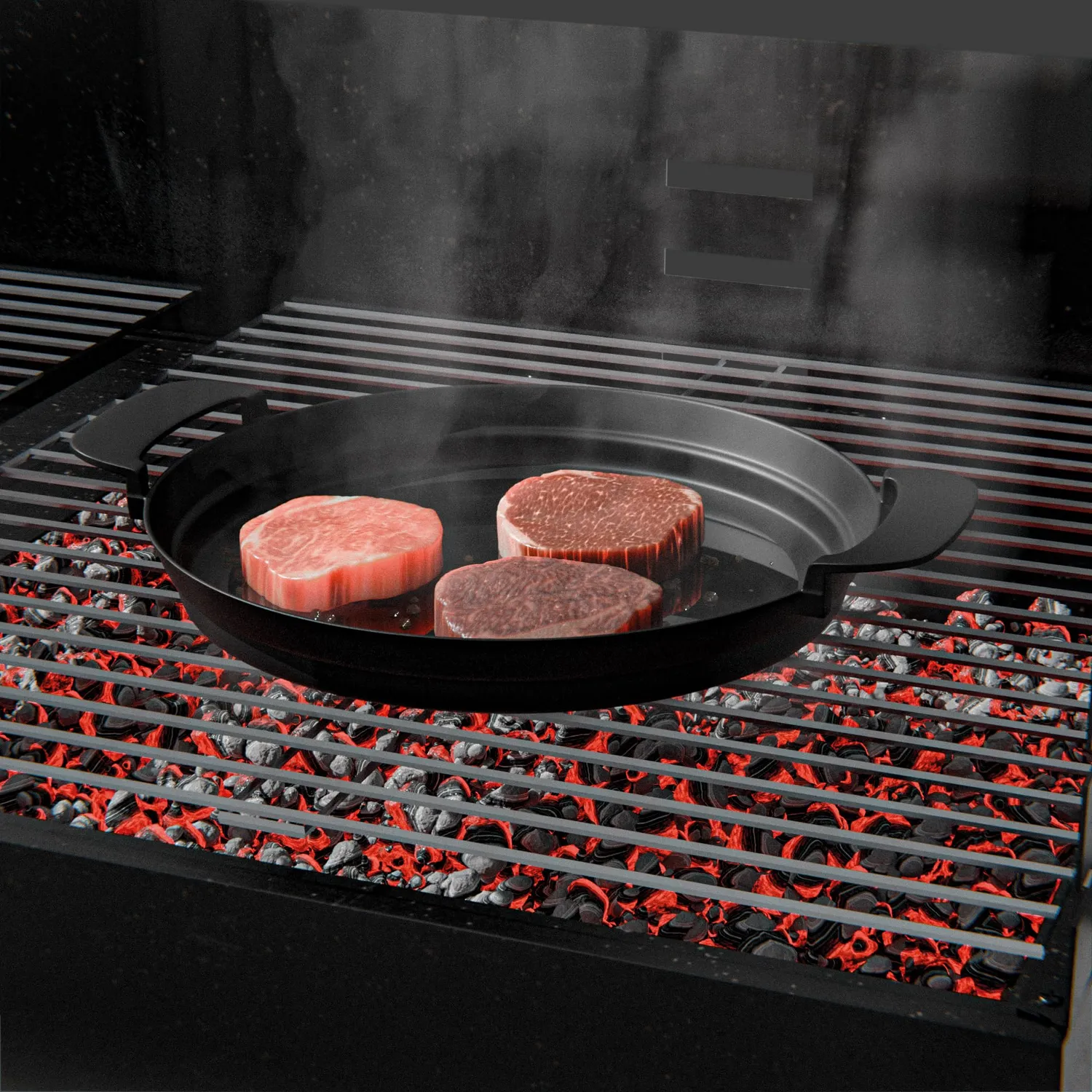 Amig AM39 padella ghisa 31 cm barbecue alta resistenza