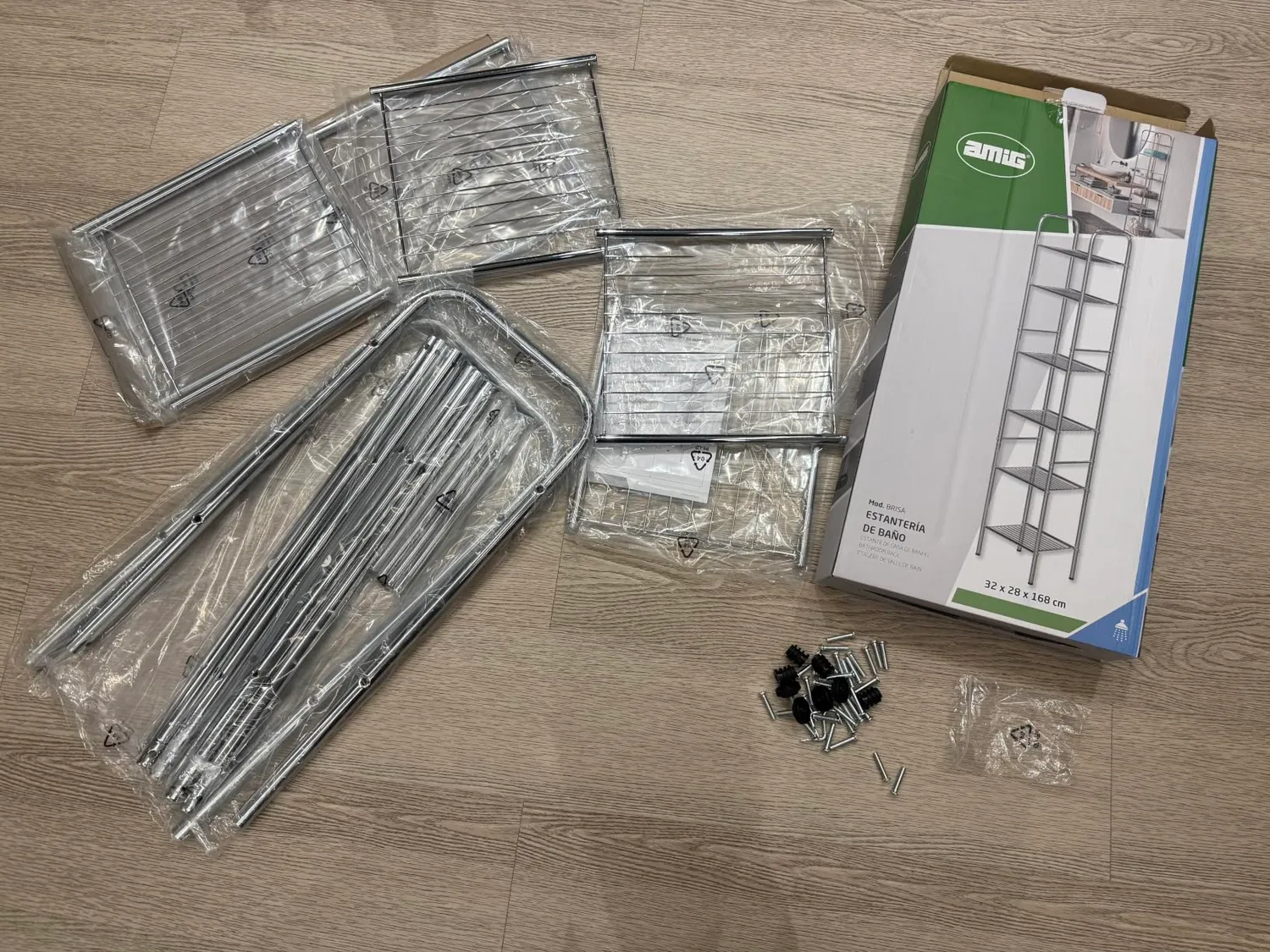 Amig Brisa Scaffale Bagno Acciaio 6 Ripiani Argento