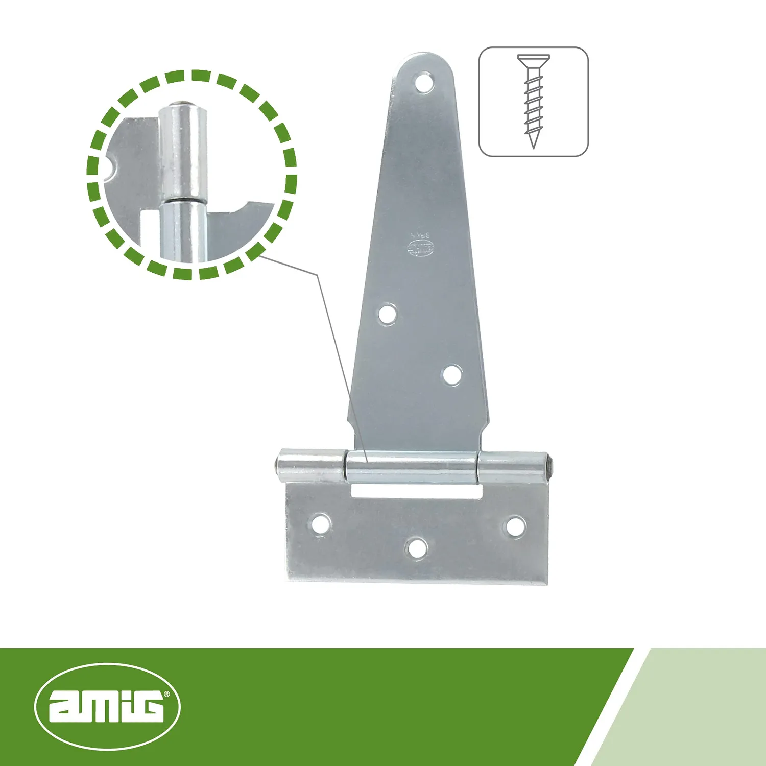 Amig Cerniera a T 200mm acciaio zincato antiruggine