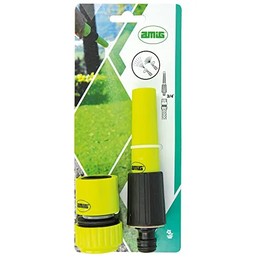 Amig kit irrigazione lancia regolabile + raccordo 3/4 verde