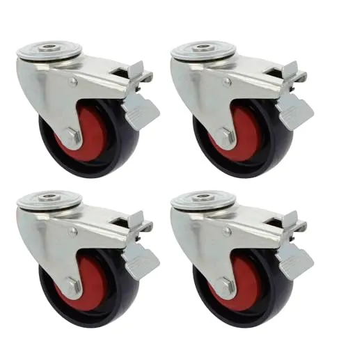 Amig Set 4 Ruote Ø 100 piastra+foro freno blu 250 kg
