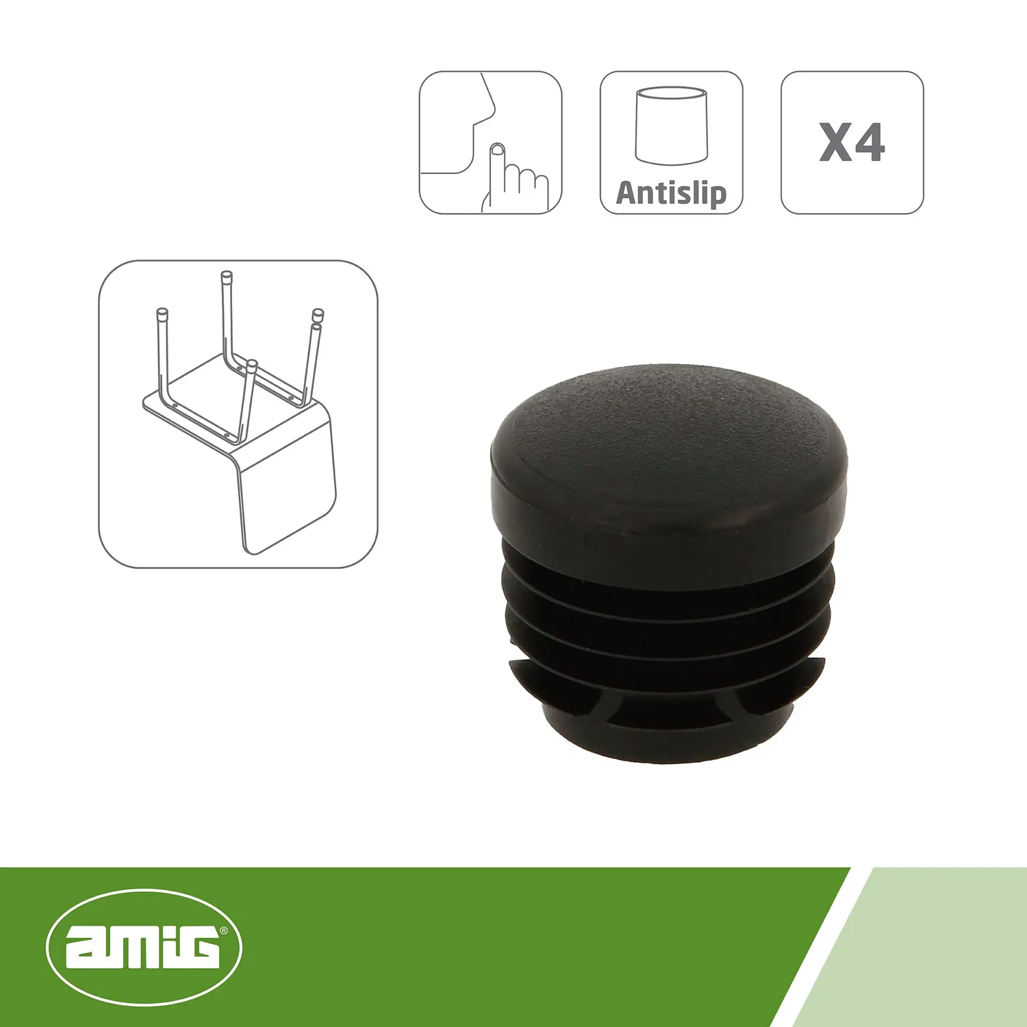 Amig 660 puntale interno rotondo 30 mm nero
