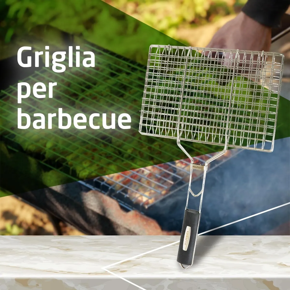 Amig Fireplus griglia barbecue doppia inox 32x21,5 cm