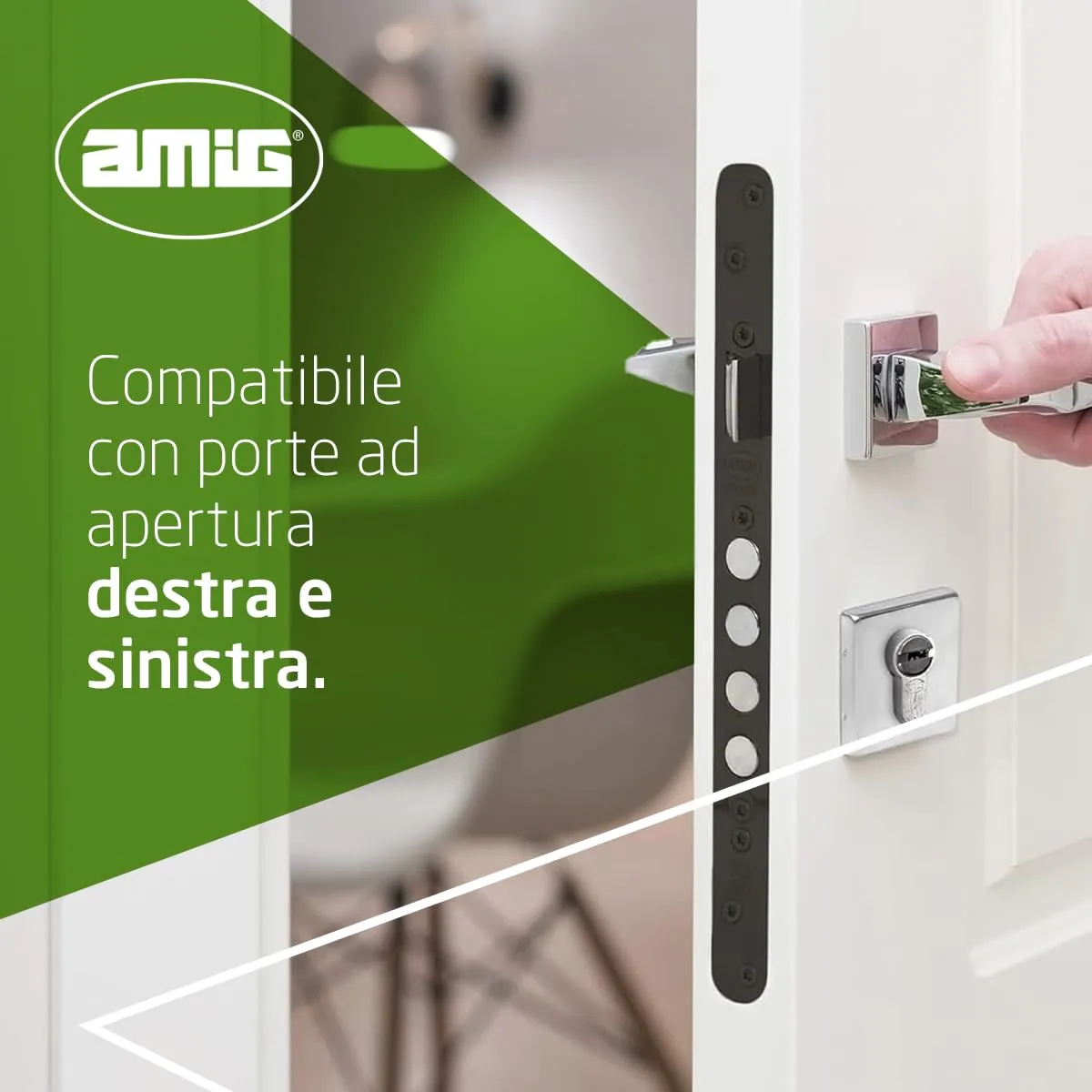 Amig 101 Base serratura infilare nera 50/85 mm