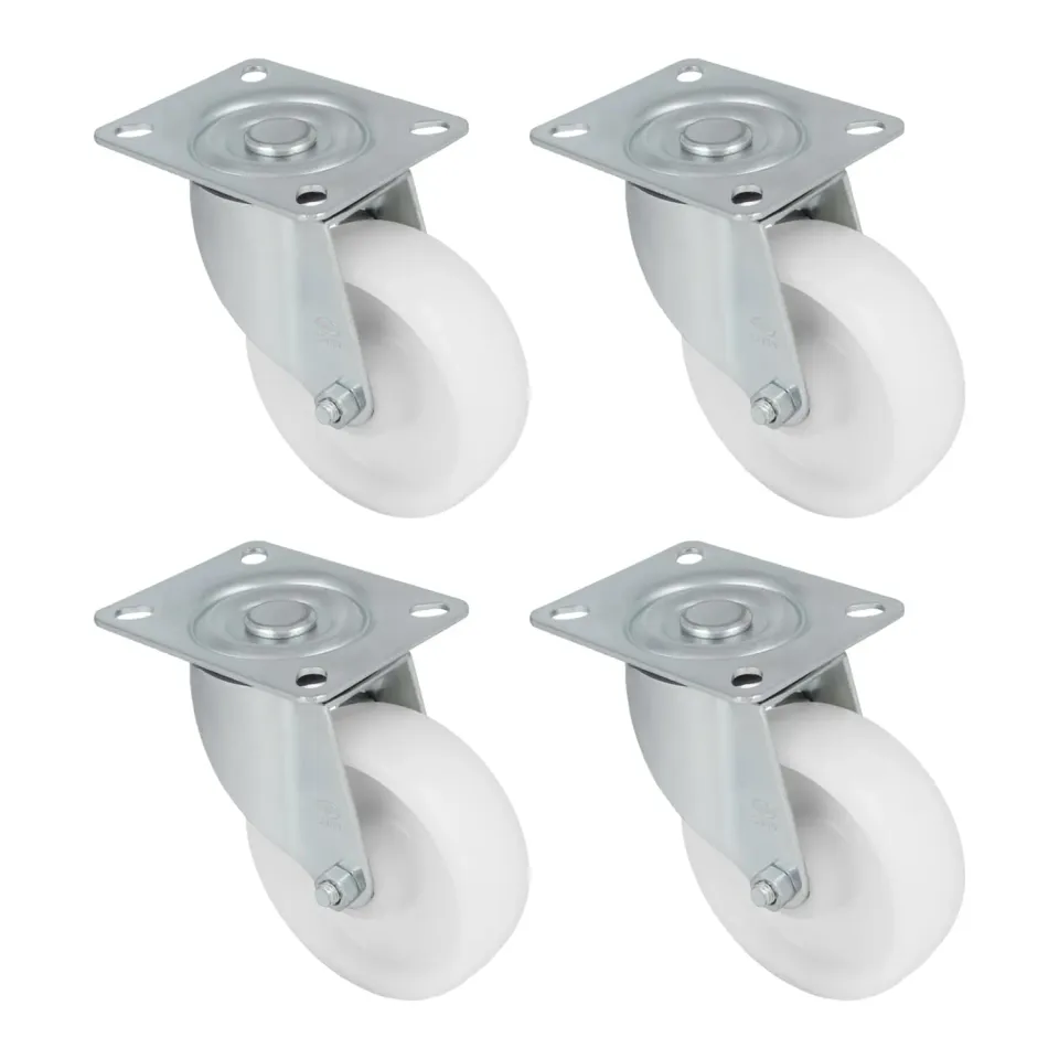 Amig Ruote Ø125 mm Set 4 Piastra Nylon Bianco