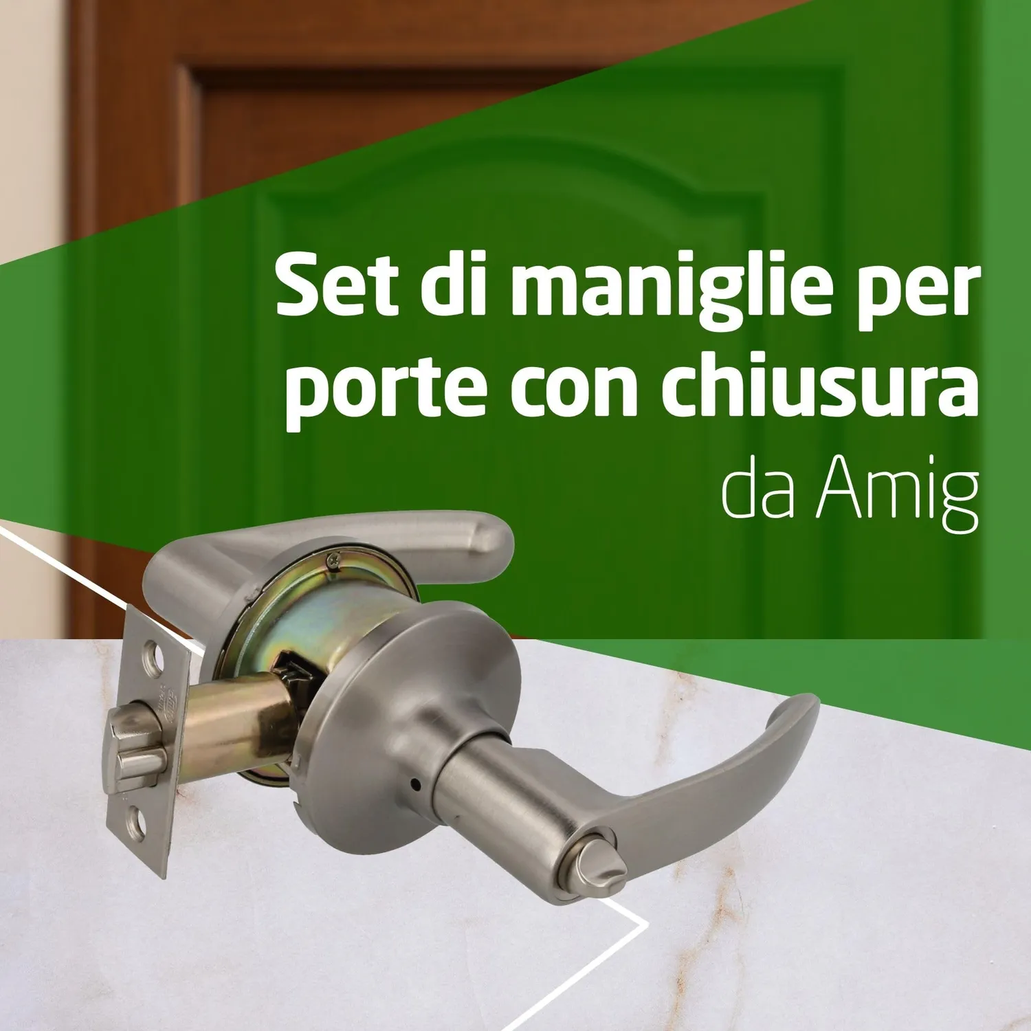 Amig Maniglia Ingresso Ottone Cromo Opaco 60/70 mm