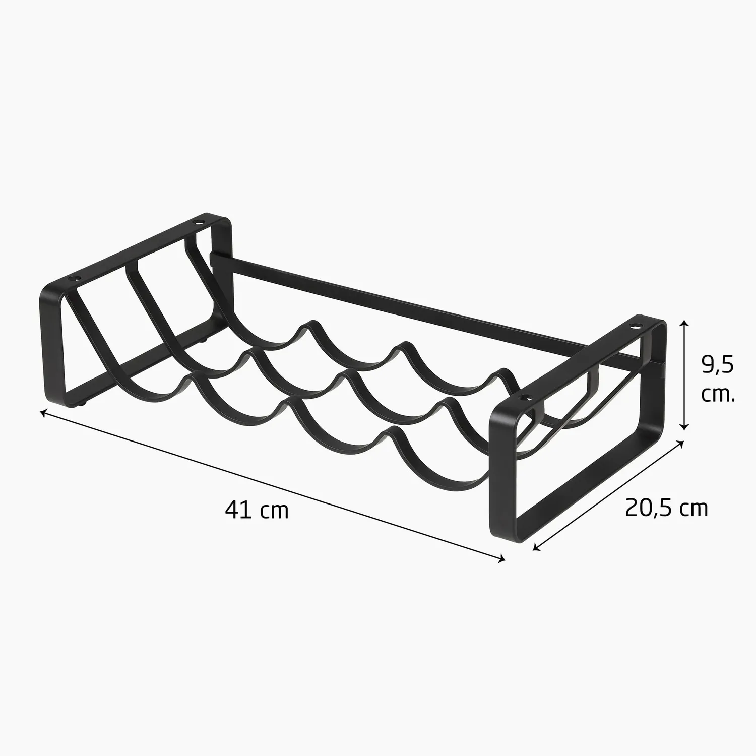 Amig Portabottiglie Acciaio Nero 4 Bottiglie 41x20,5 cm
