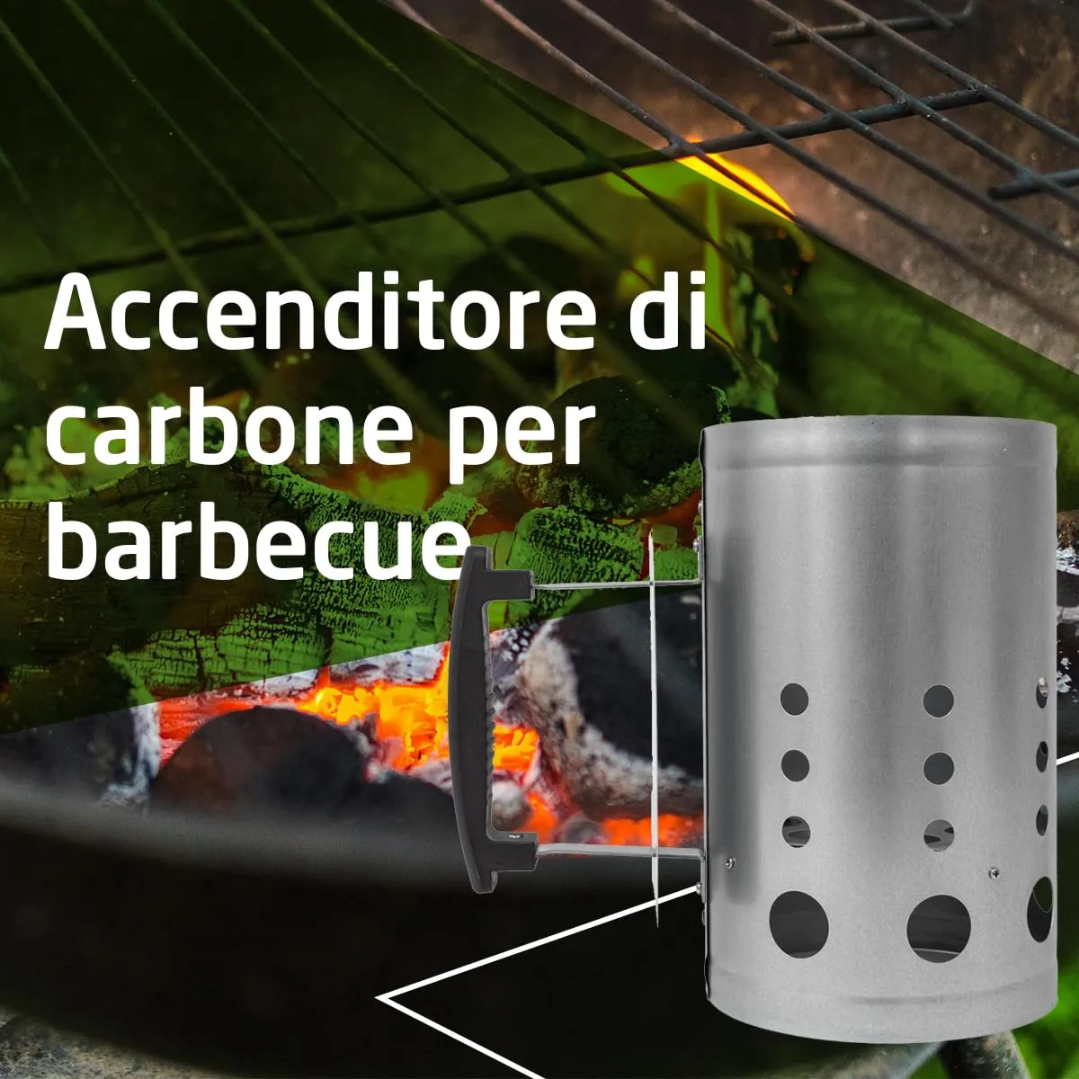 Amig Fireplus accenditore carbone barbecue acciaio 30 cm