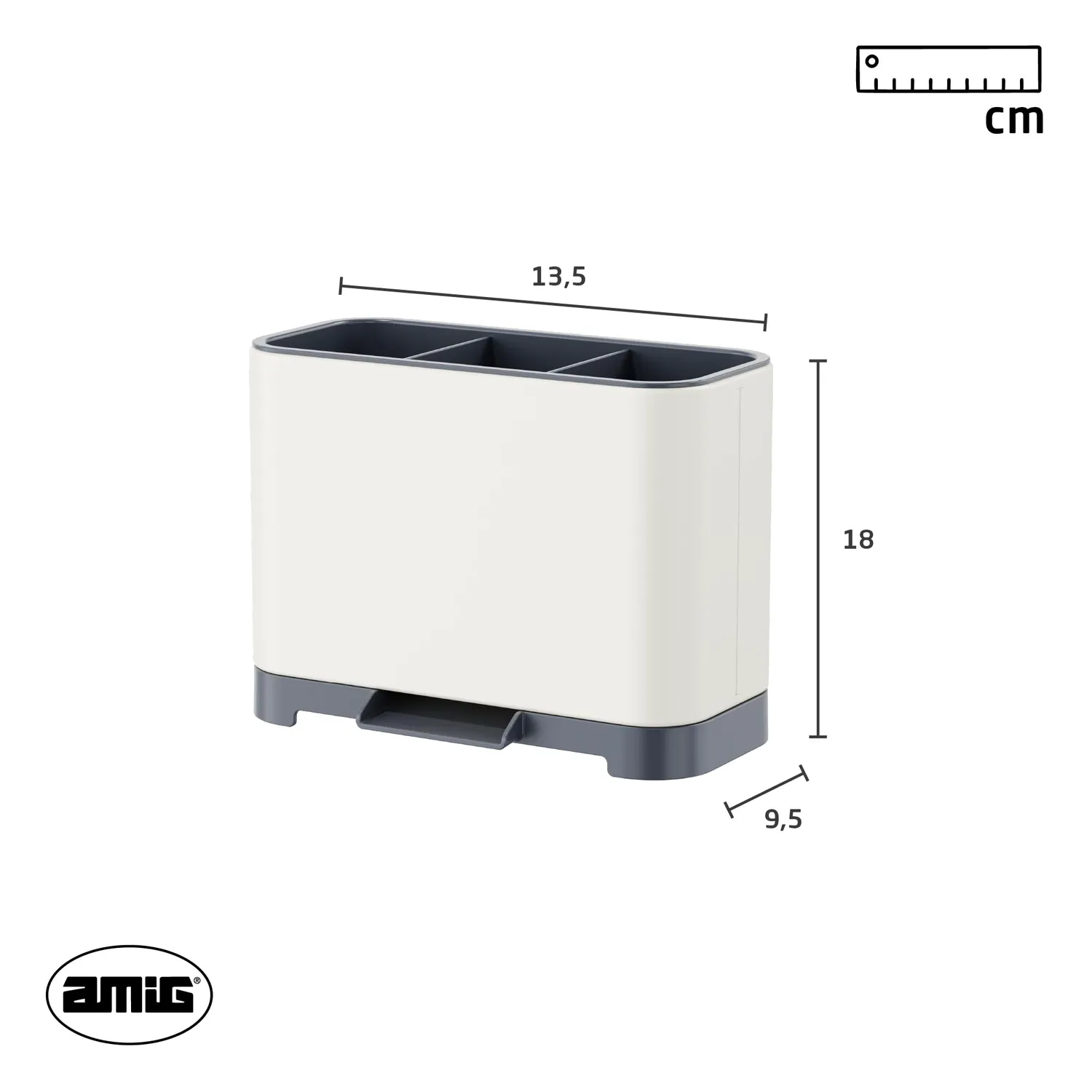 Amig Noxi Soft organizzatore lavello 13,5 cm bianco