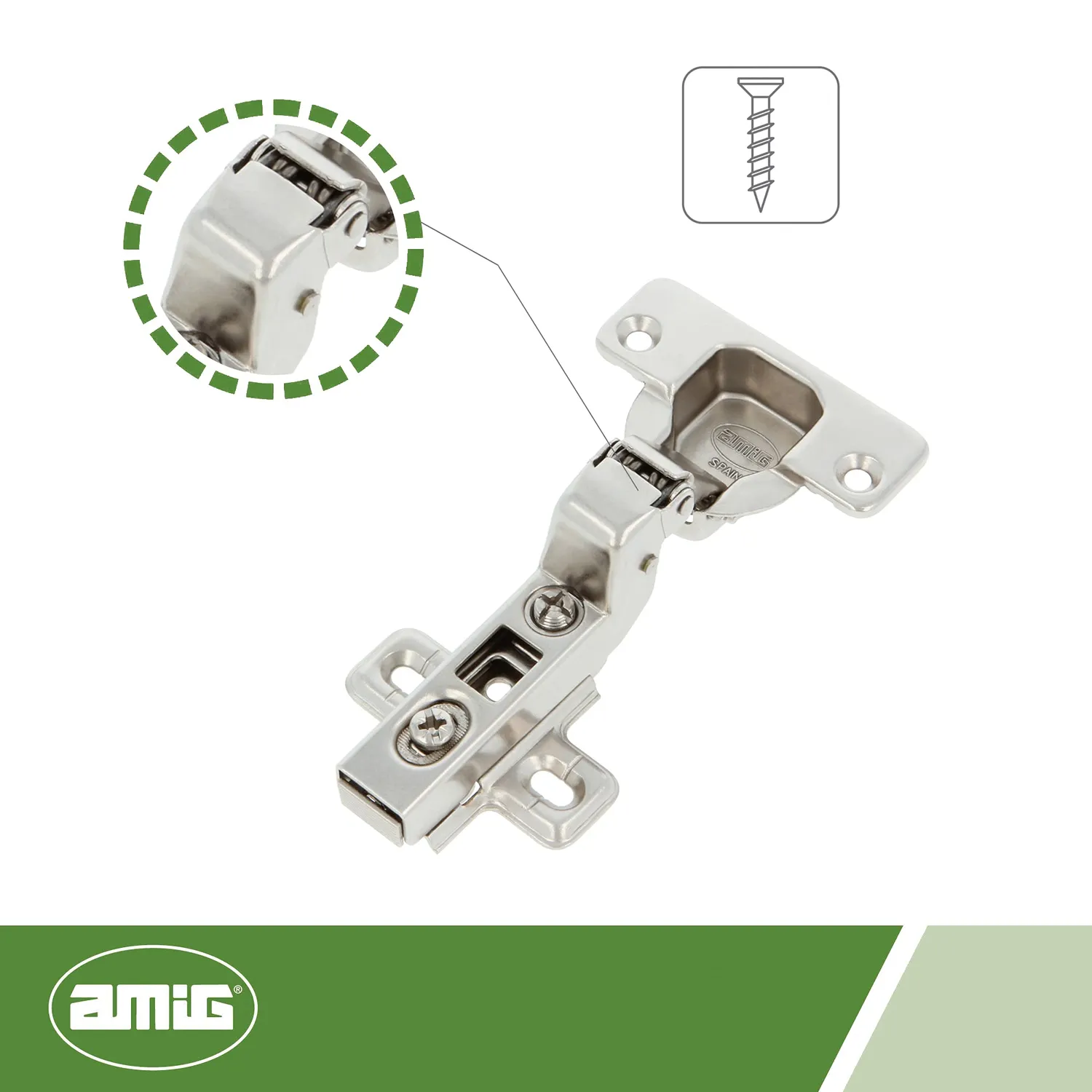 Amig Cerniere Mobili 35 mm Nichel 110° 2 Pezzi