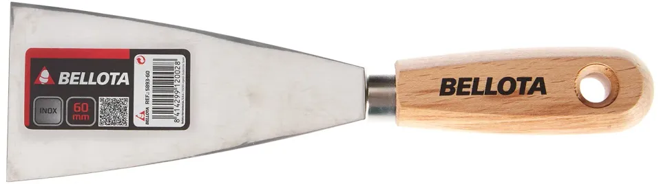 Bellota spatola acciaio inox 60 mm manico legno